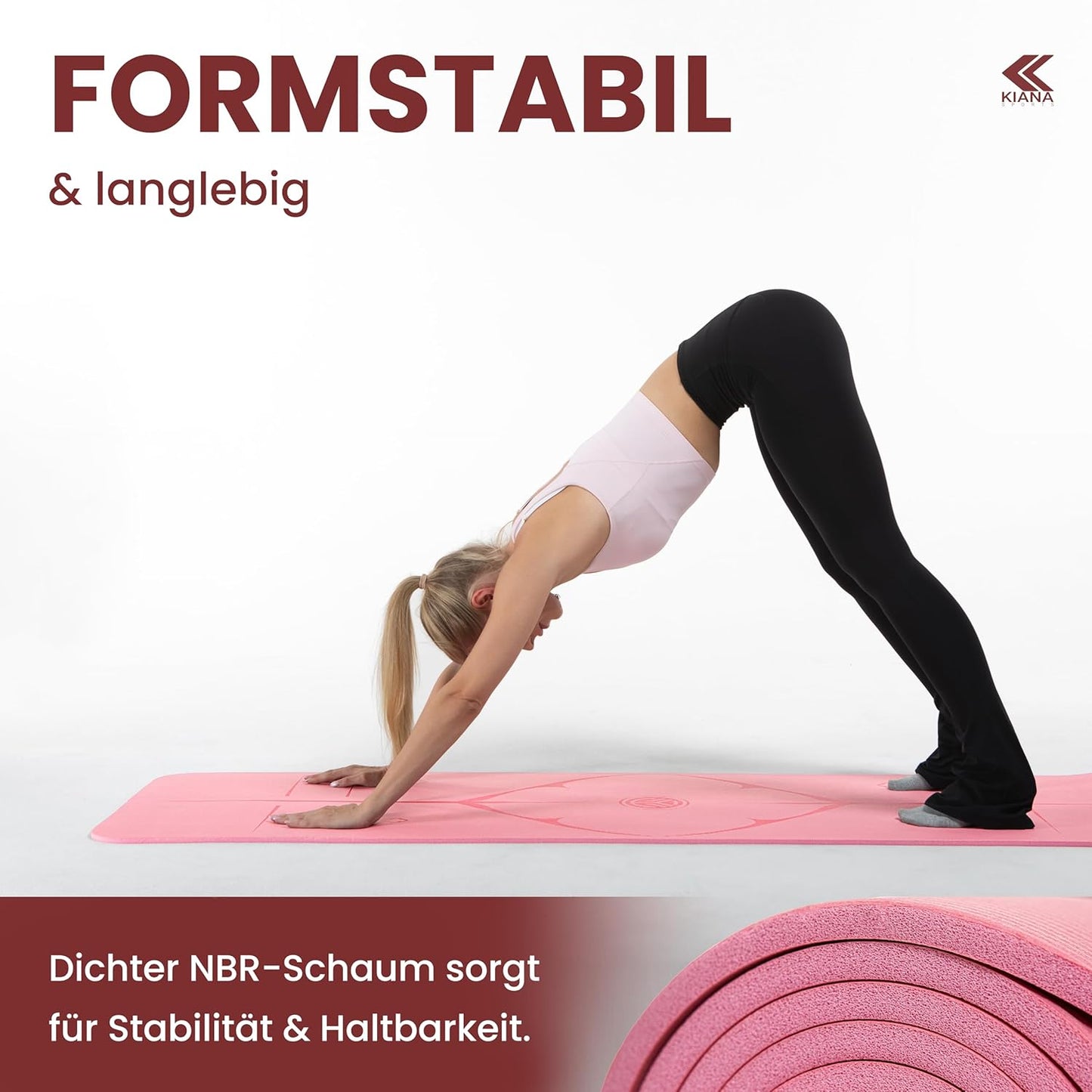 Rutschfeste Yogamatte, Dick (1,5 cm) Rosa