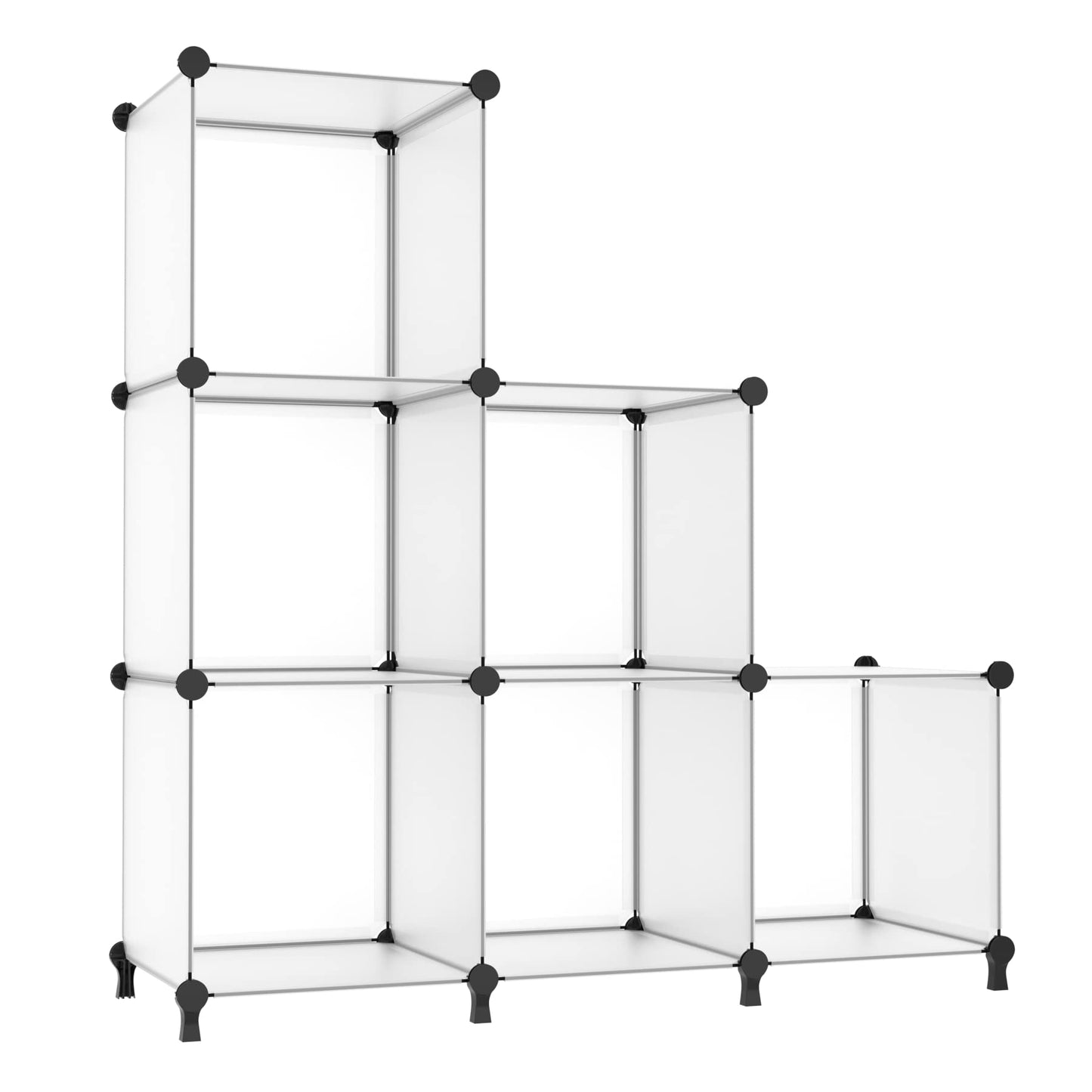 Modularer Cube Organizer mit 6 Fächer, Transparent Weiss