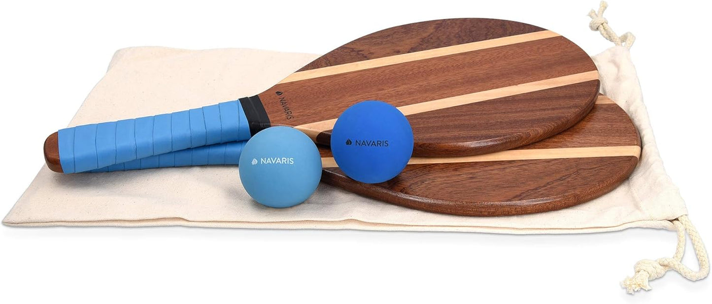 Beach Tennis Set, Blau mit Streifen