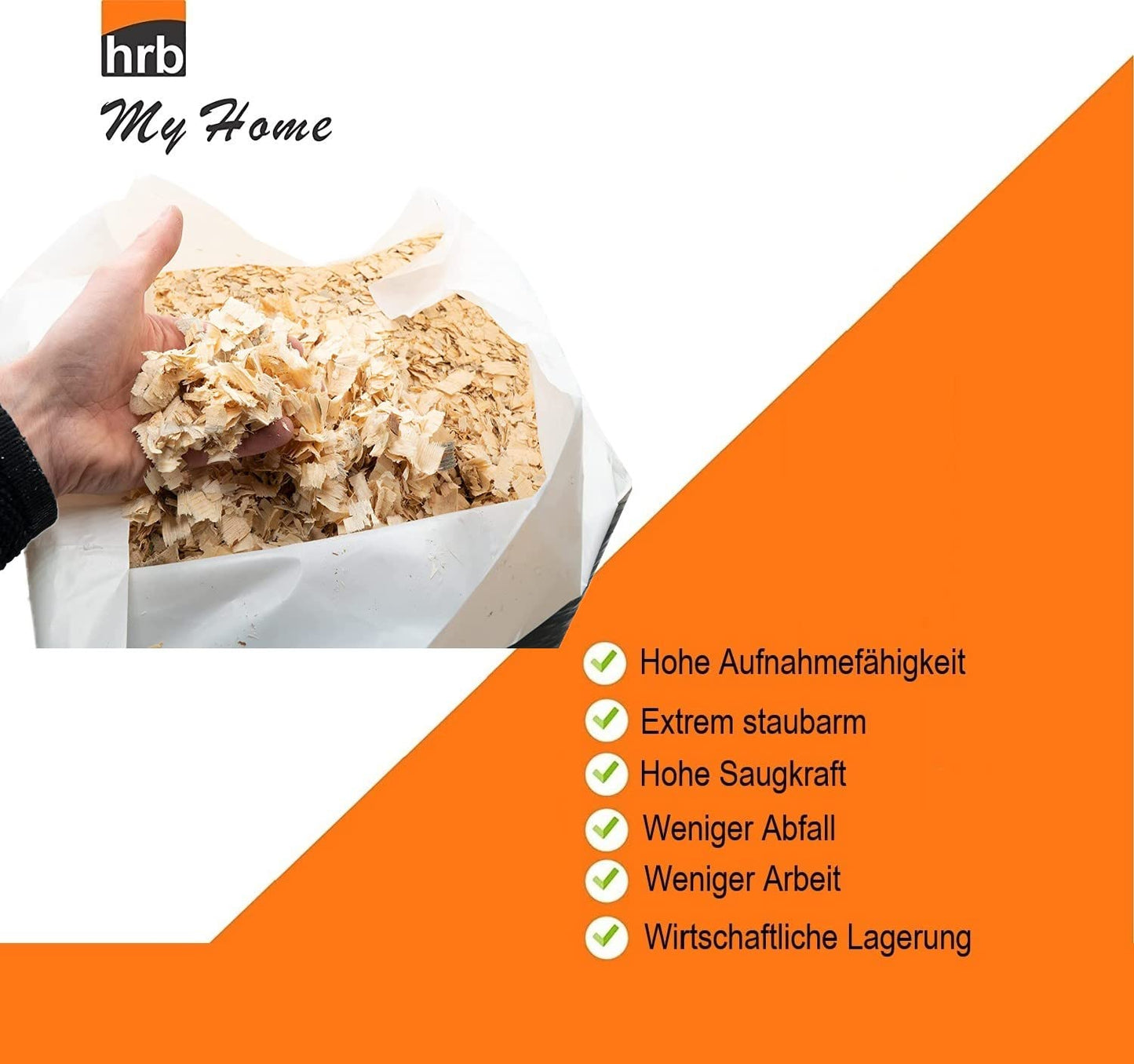 Grobes Holzspan Einstreu, staubarm