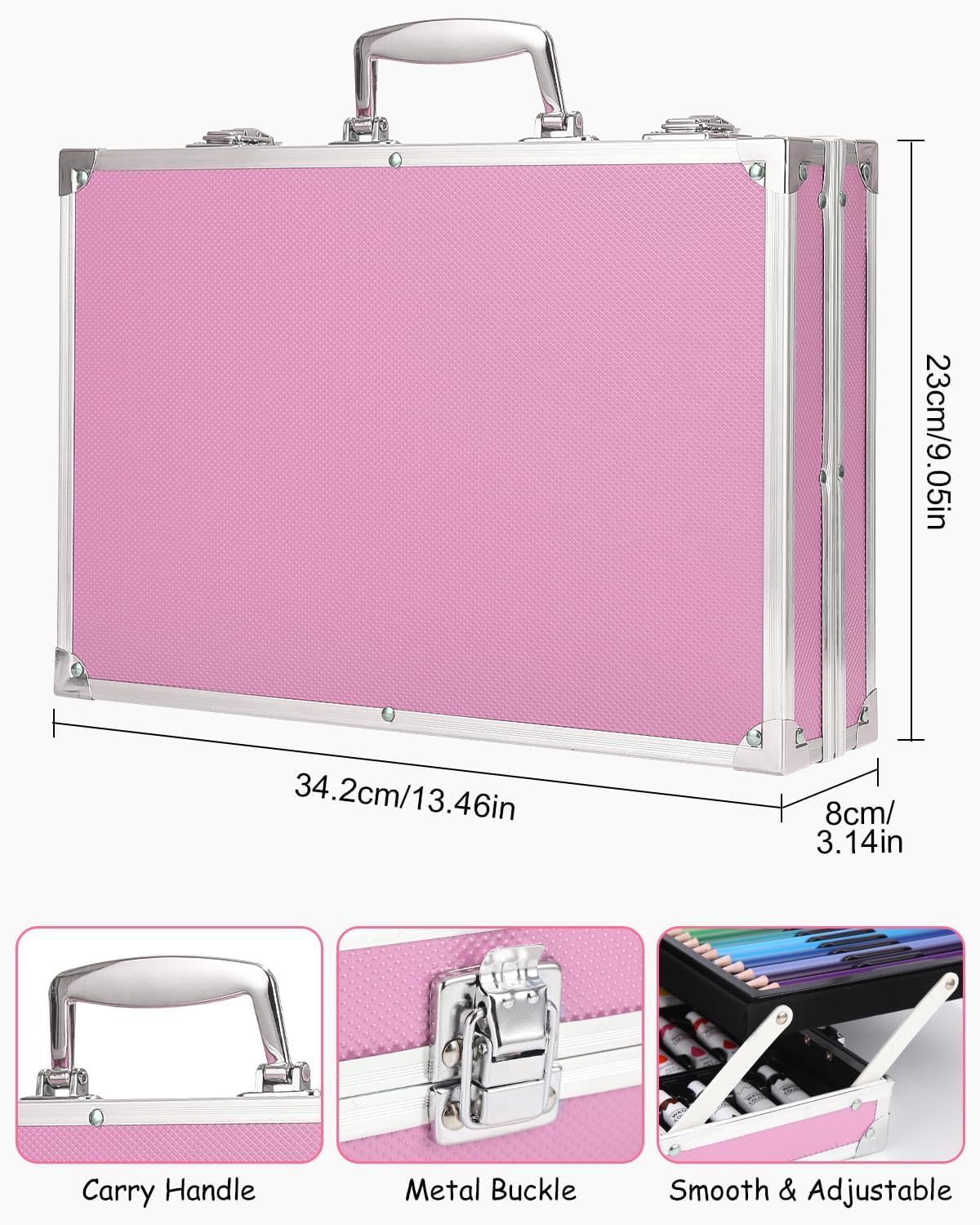 Malset im Malkoffer, rosa