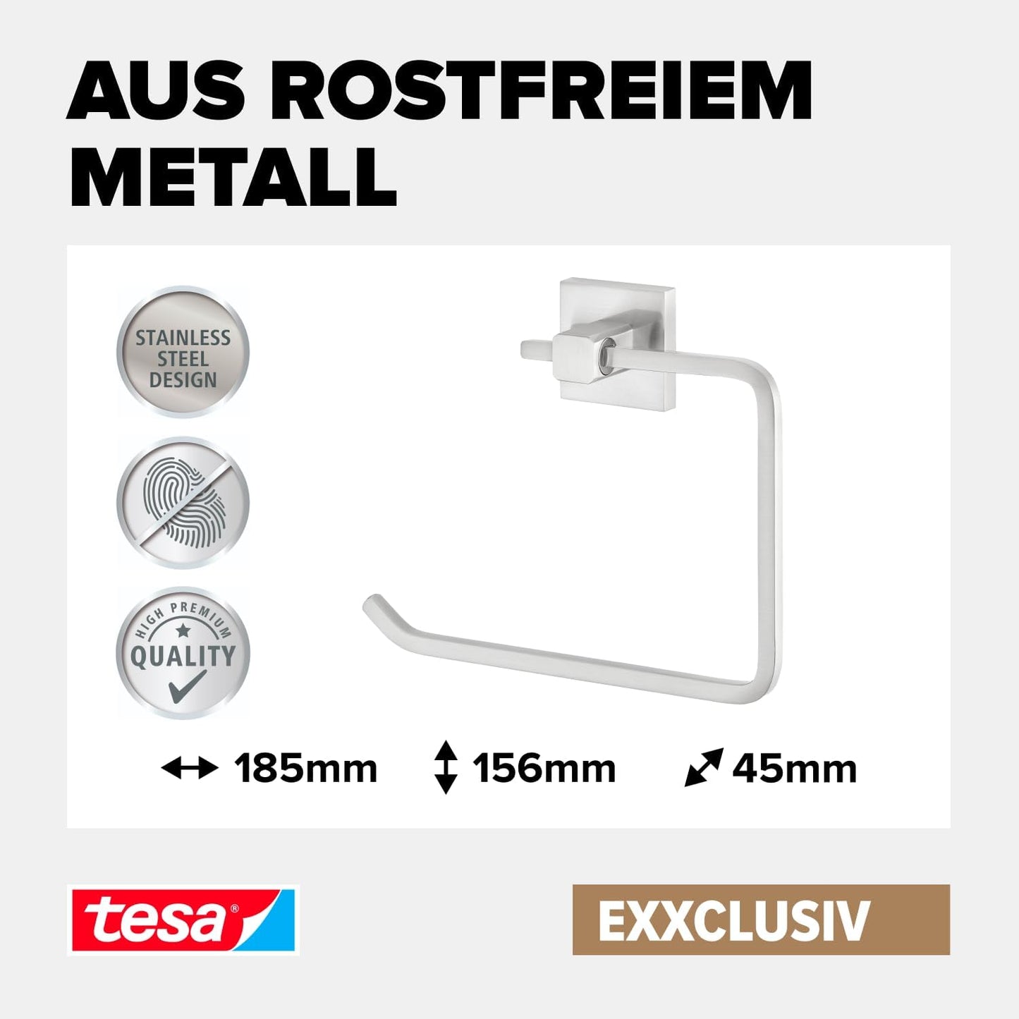 EXXCLUSIV Handtuchring mit Klebelösung, Handtuchring