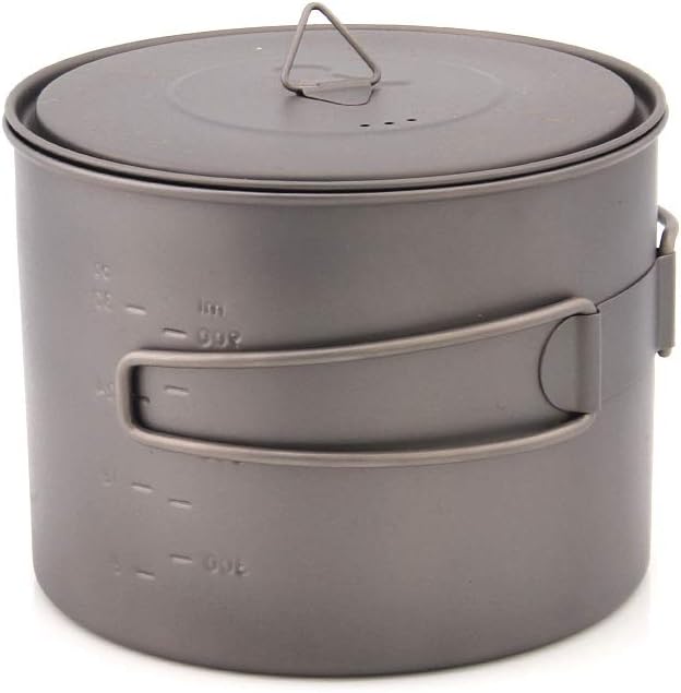 Ultraleichter Titan-Topf mit Deckel, 1300ml