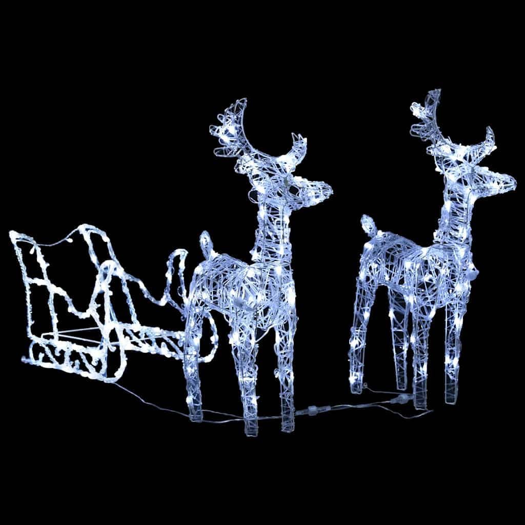 Weihnachtsbeleuchtung Rentierschlitten, 18 x 8.5 x 55 cm (2 pcs) Kaltweiss