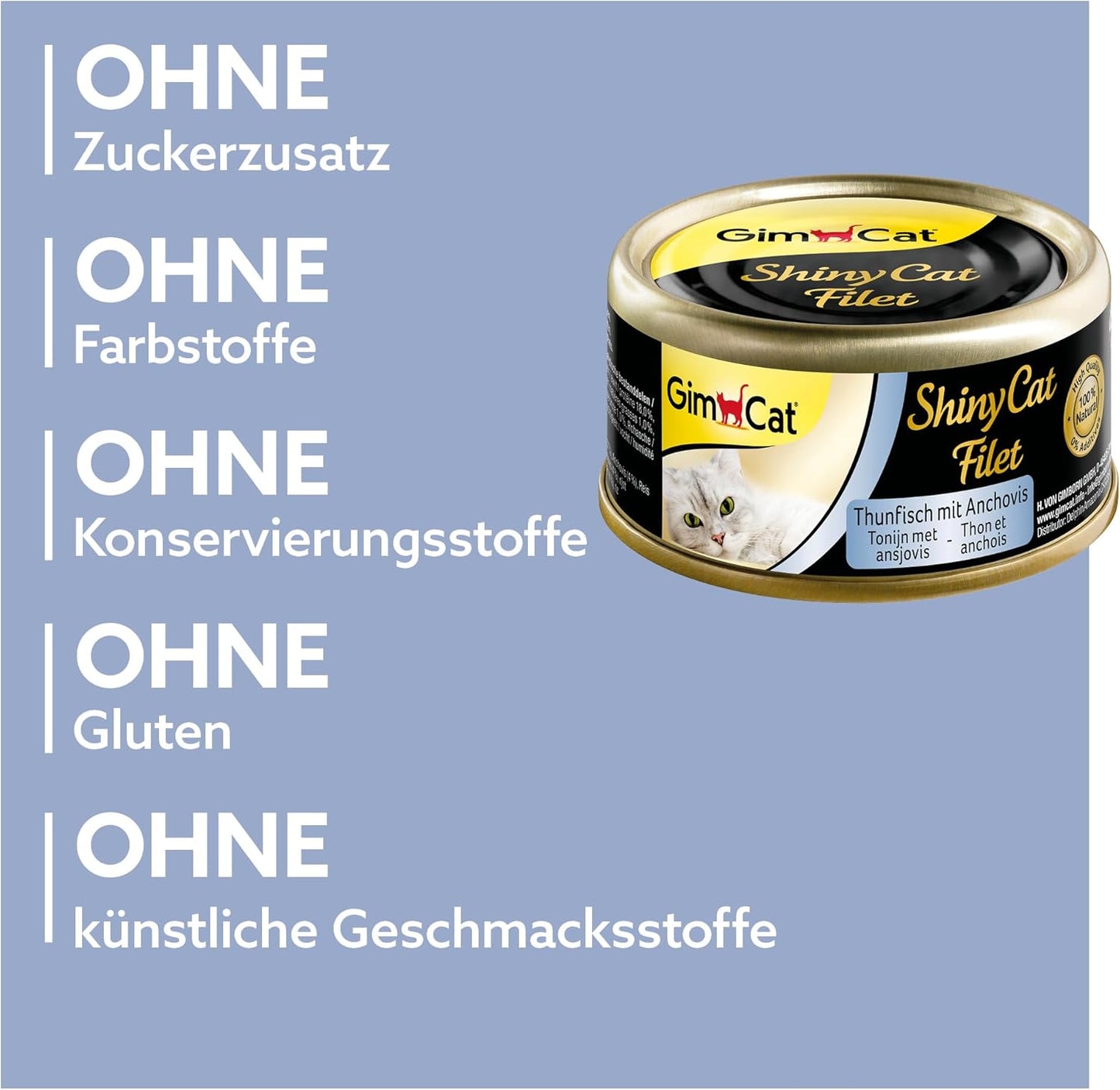 ShinyCat Filet mit Thunfisch und Anchovis, Thunfisch mit Anchovis 70 g (24er Pack)