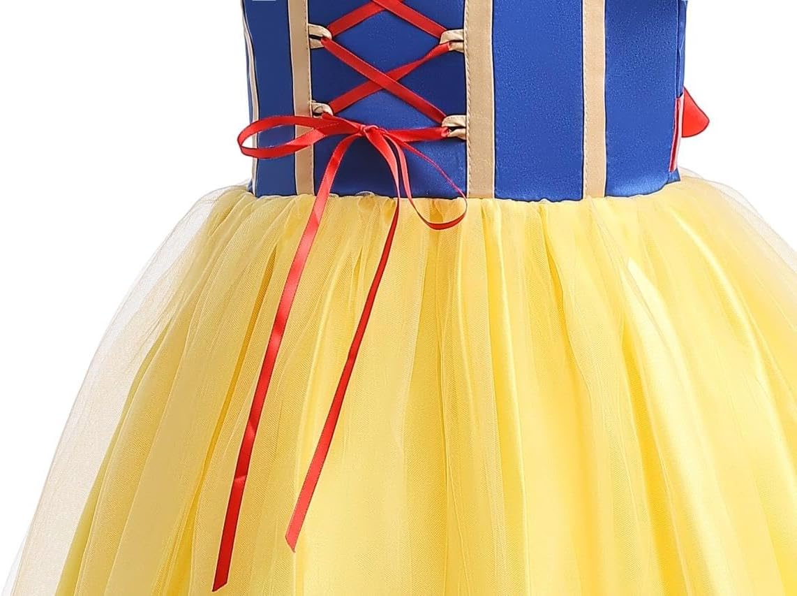Prinzessin Schneewittchen Kostüm für Kinder, Stil A (mit Rotem Band) 2-3 Jahre
