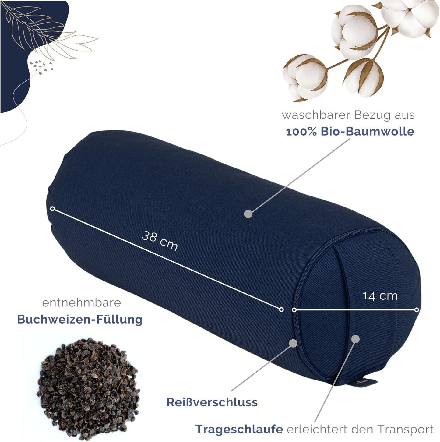 Yoga Mini-Bolster, Dunkelblau