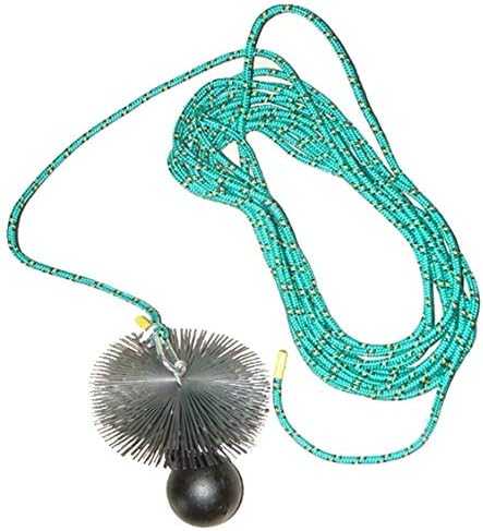 Kaminbesen-Set mit Zugseil und Zuggewicht, Besen 16cm Zugseil 12m