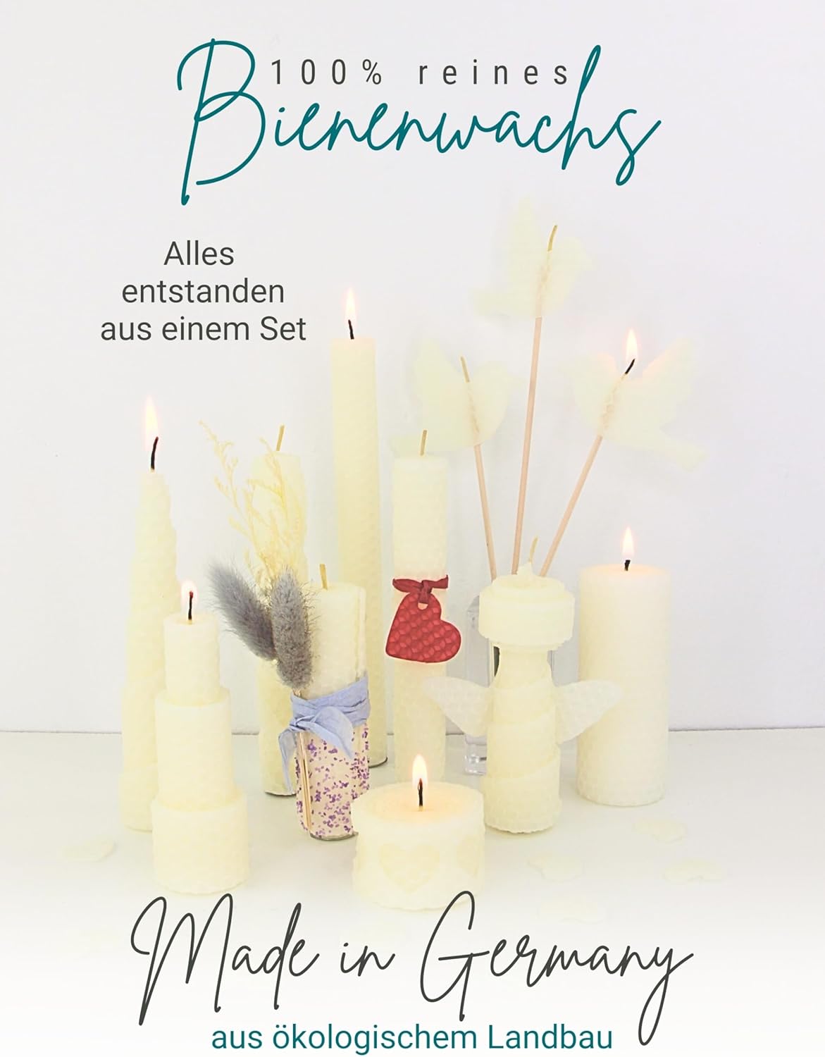 DIY Bienenwachs-Kerzen-Bastelset, Weiß