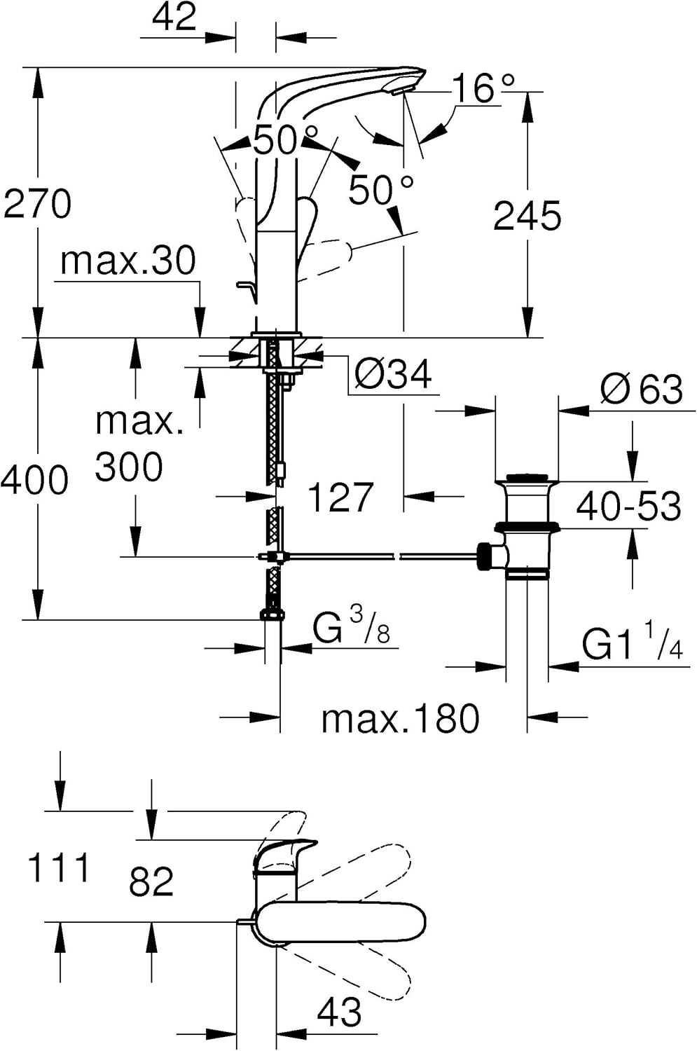 Eurostyle Einhand-Waschtischbatterie
