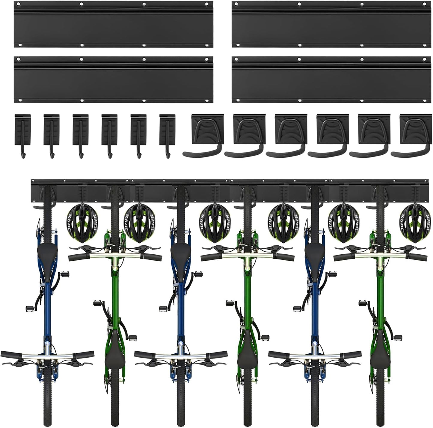 Velo-Wandhalter, 6 Fahrräder - 16 Zoll- 4 Schienen
