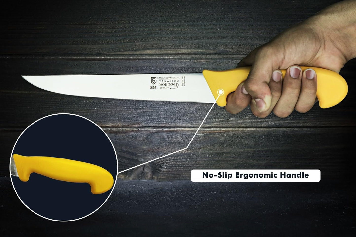 3-teiliges Fleischmesser-Set mit Wetzstab