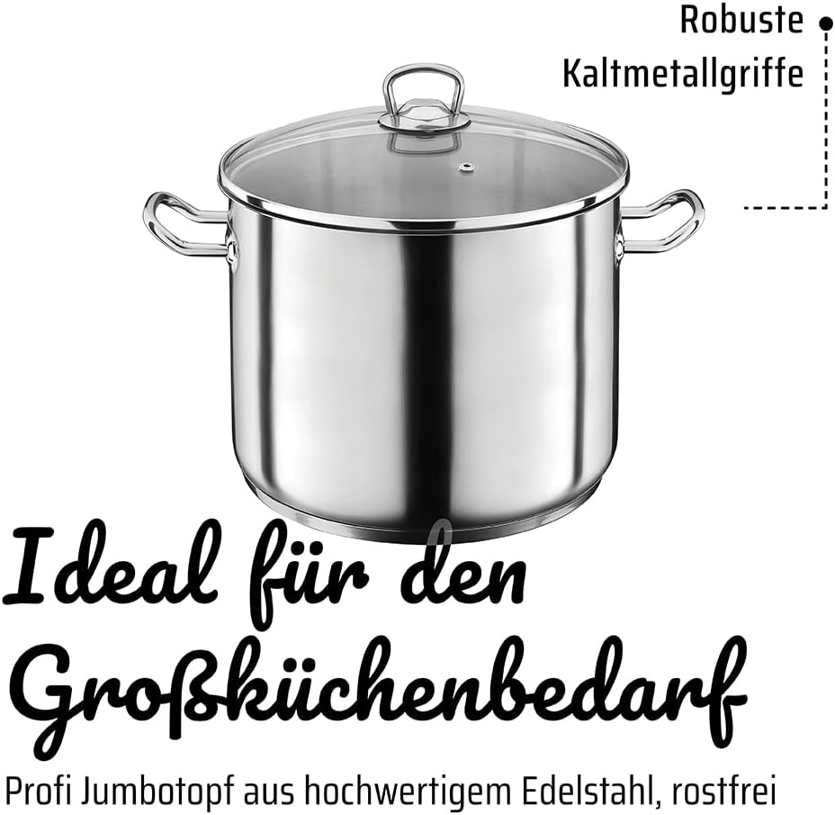 Jumbotopf mit Glasdeckel, backofengeeignet