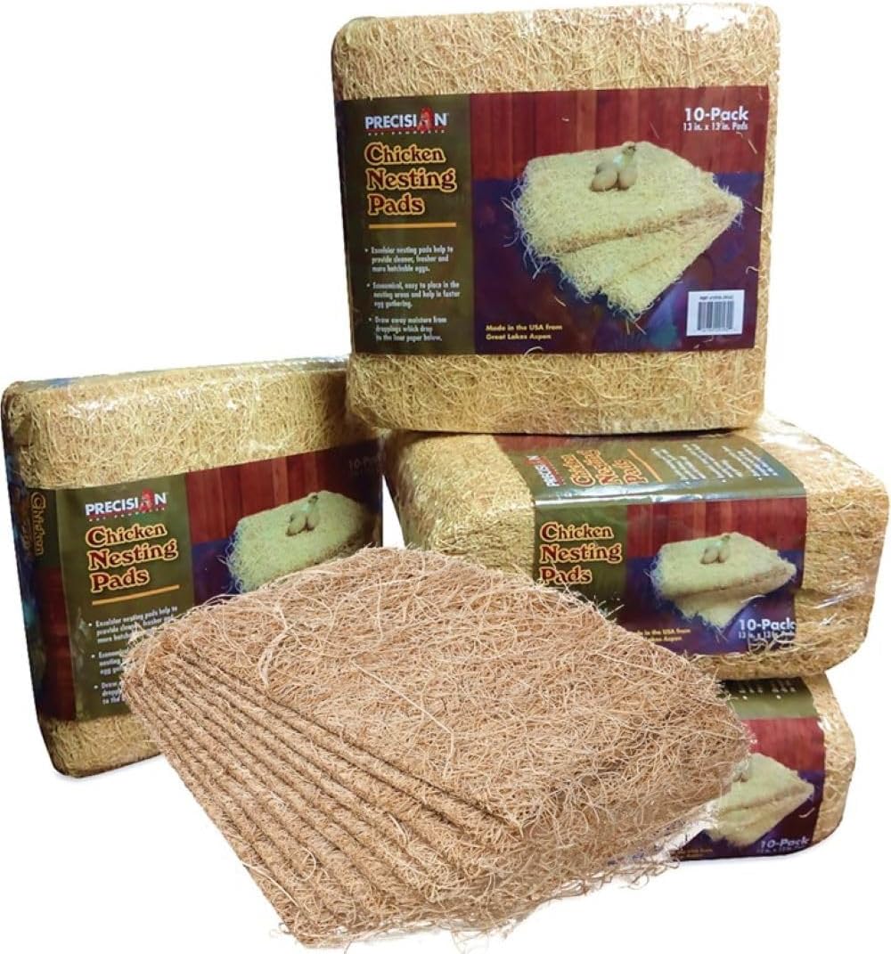 10er Set Hühner-Nistunterlagen 33 x 33 cm, Beige