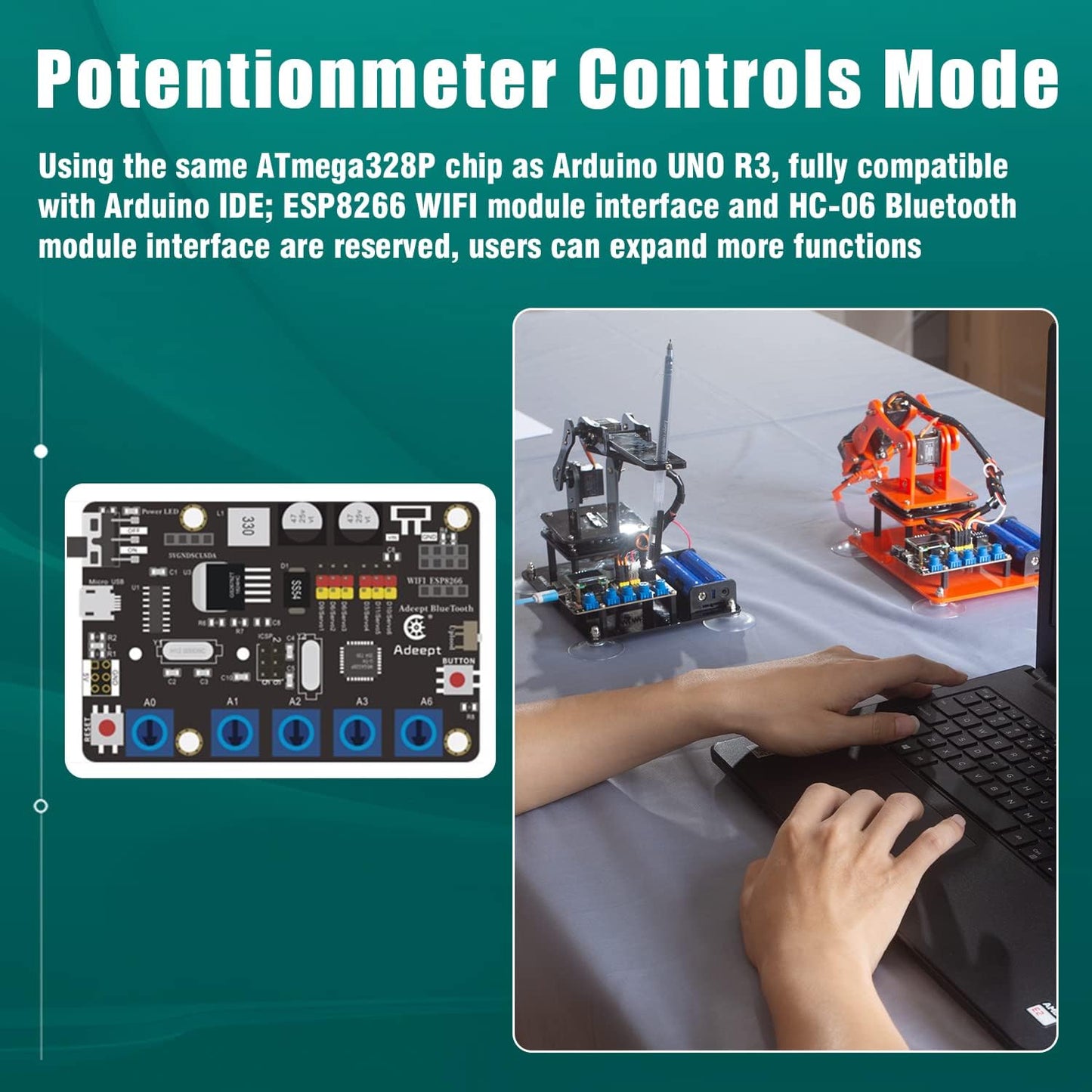 5-DOF Robot Arm Kit für Arduino, Holz
