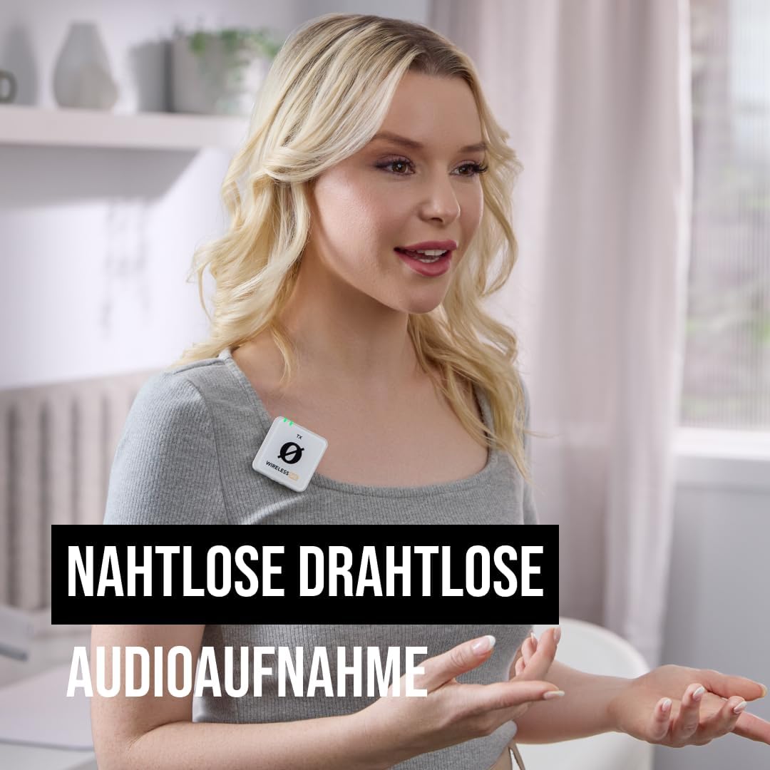 Drahtloses Mikrofonsystem mit GainAssist 100m Reichweite, Wireless ME Dual White