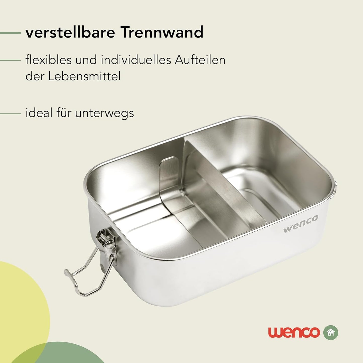 Edelstahl-Lunchbox mit Fächern, 1200 ml