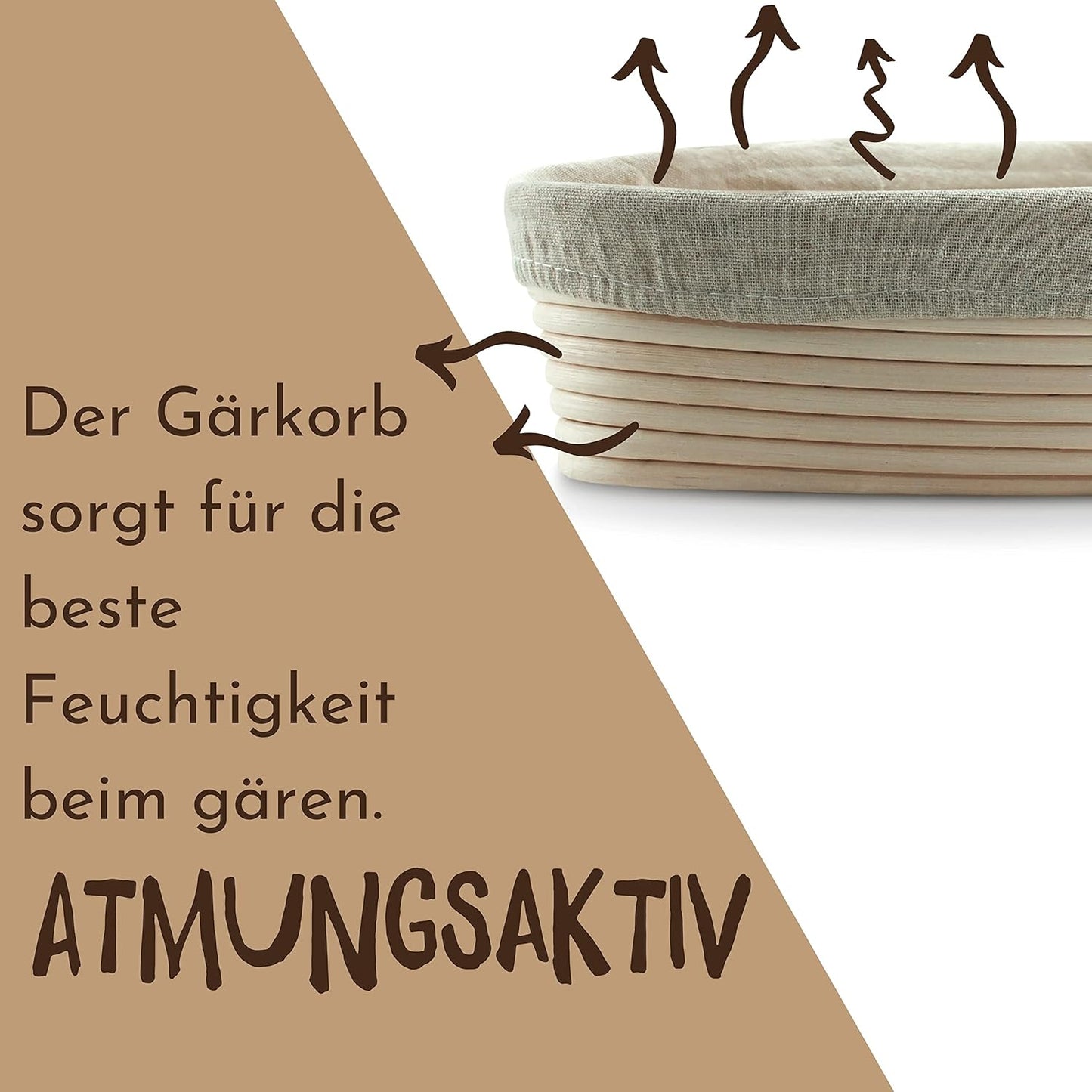 Gärkörbchen mit Teigschaber, Ovale 28 cm