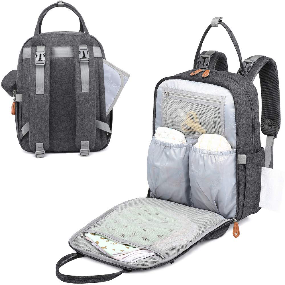 Wickeltasche, grau, dunkelgrau