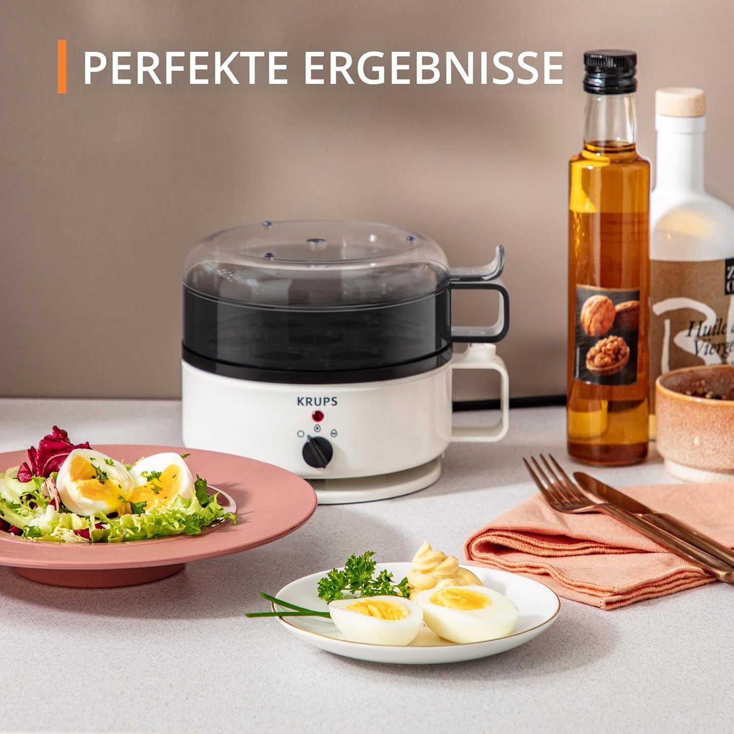 Ovomat Super Eierkocher mit Warmhaltefunktion, Weiss/Schwarz