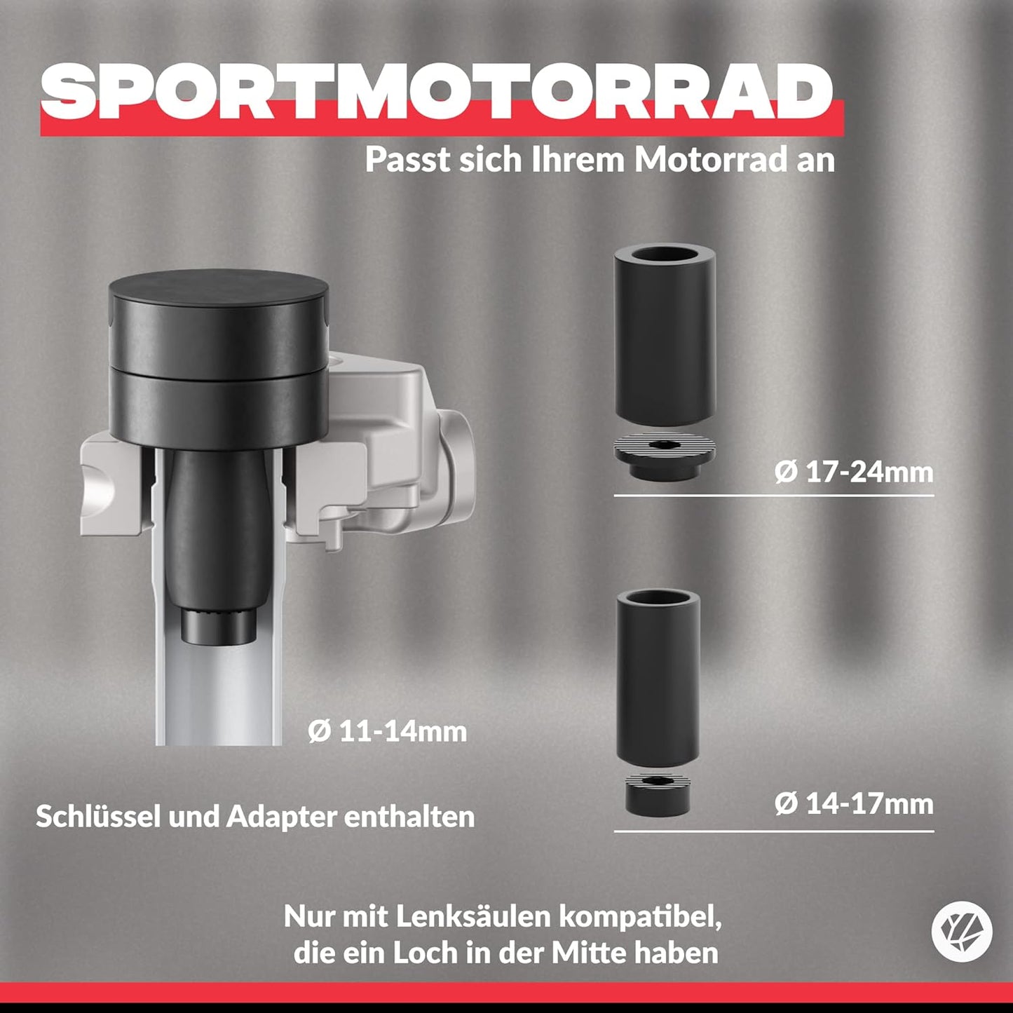 Magnetische Motorrad-Handyhalterung, XL - Smartphone bis 16,5 cm