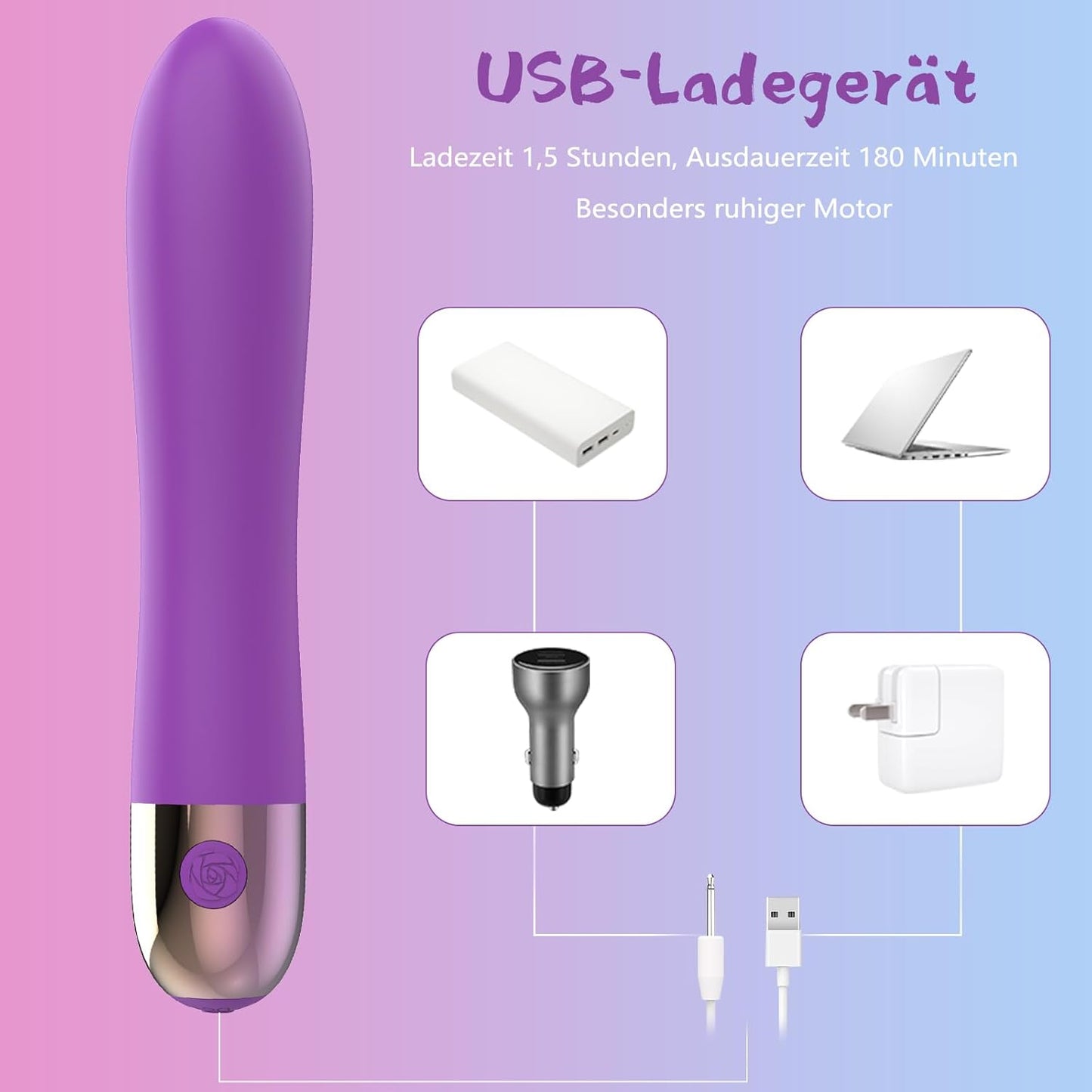 Silikon Vibrator mit Stossfunktion und 10 Modi, Lila