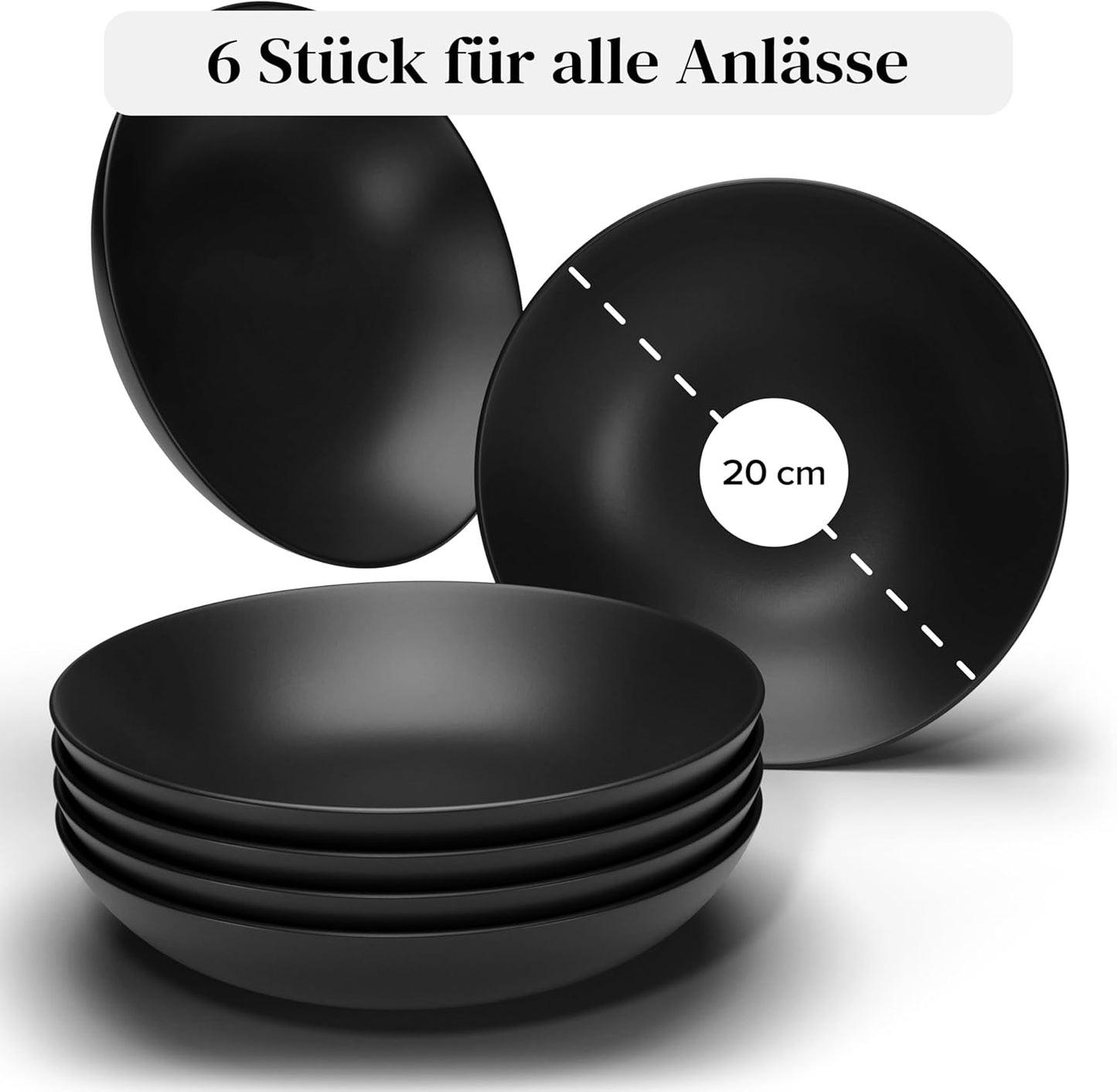 Manhattan Suppenteller-Set für 6 Personen, 6 Pers. Tiefe Teller