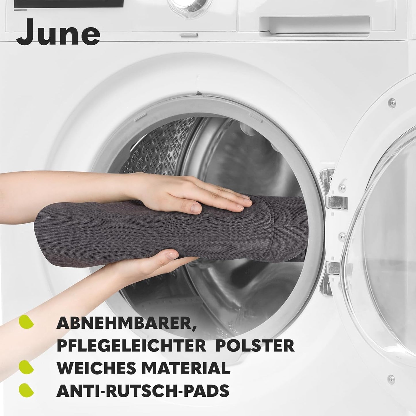 Babywippe - June, Grau Stein 1 Stück (1er Pack)
