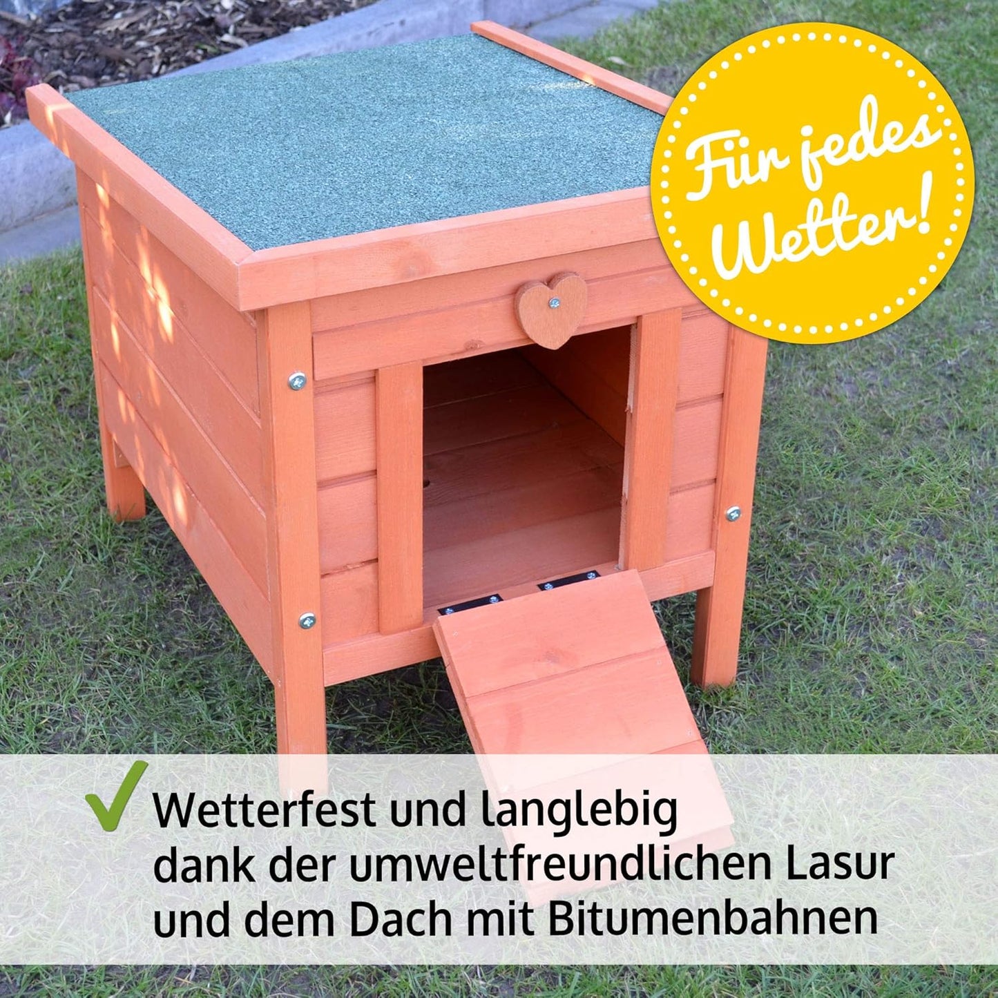 Kleintierhaus mit klappbarem Dach, Braun