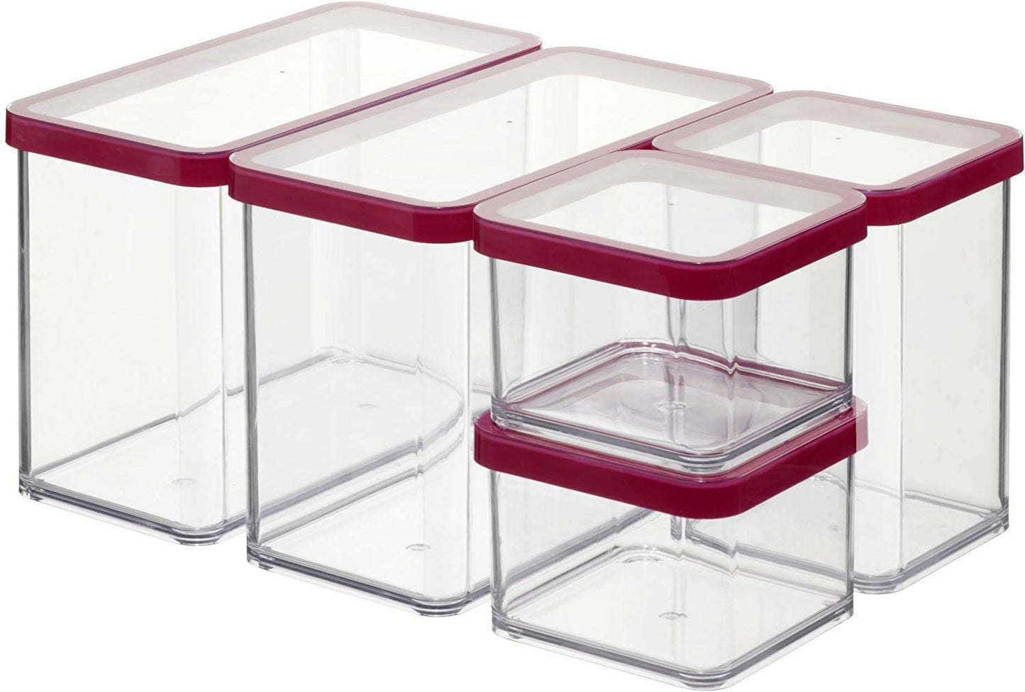 Loft Vorratsdosen-Set, Transparent/Rot Starter-Set 5-teilig