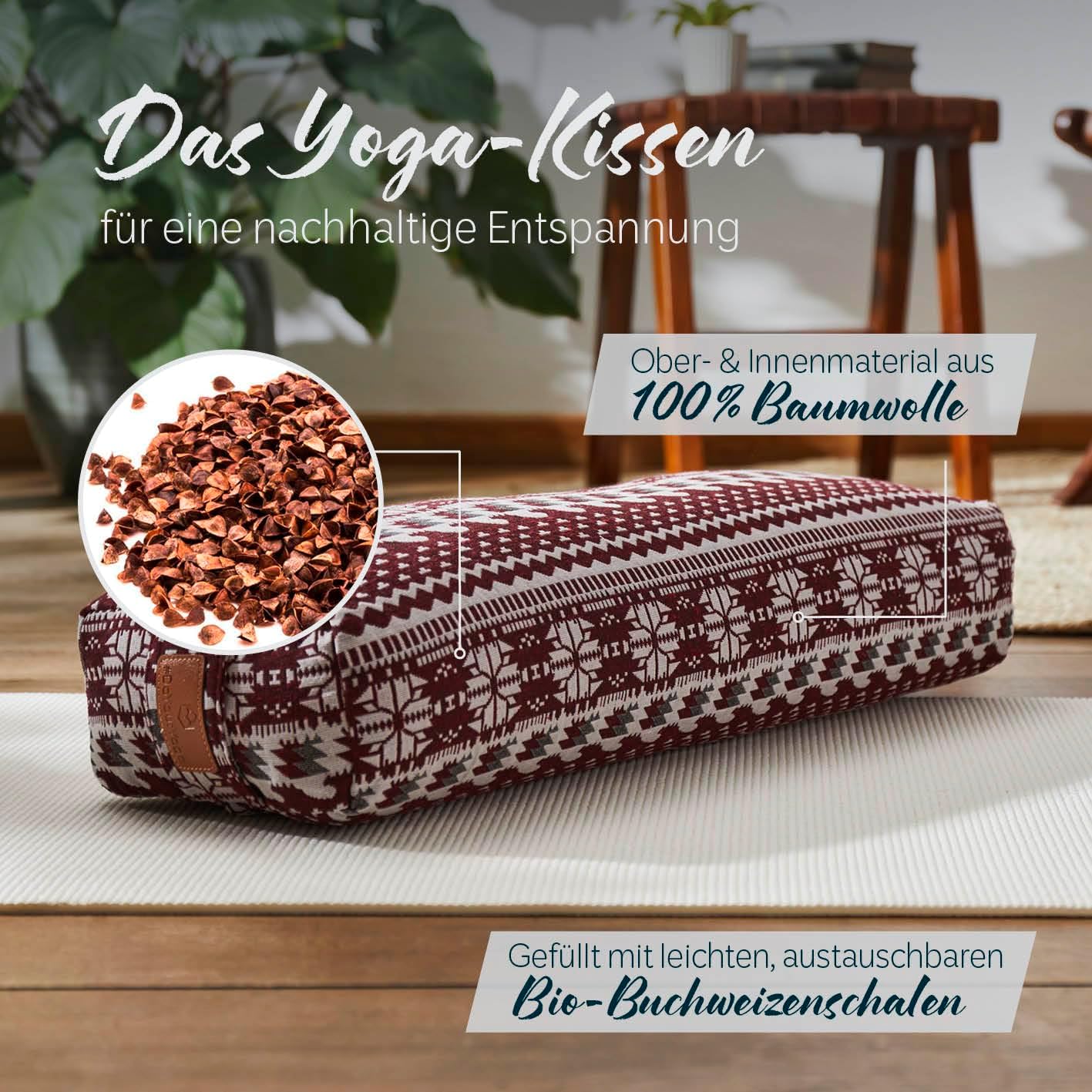 Bolster Paravati Weiss/Rot, Buchweizen Style (9)