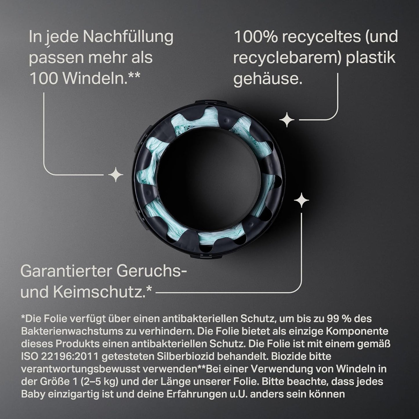 Twist & Click Advanced Windelbehälter Nachfüllkassetten-Set, 16 Stück, Staubig 1 stück (16er Pack)