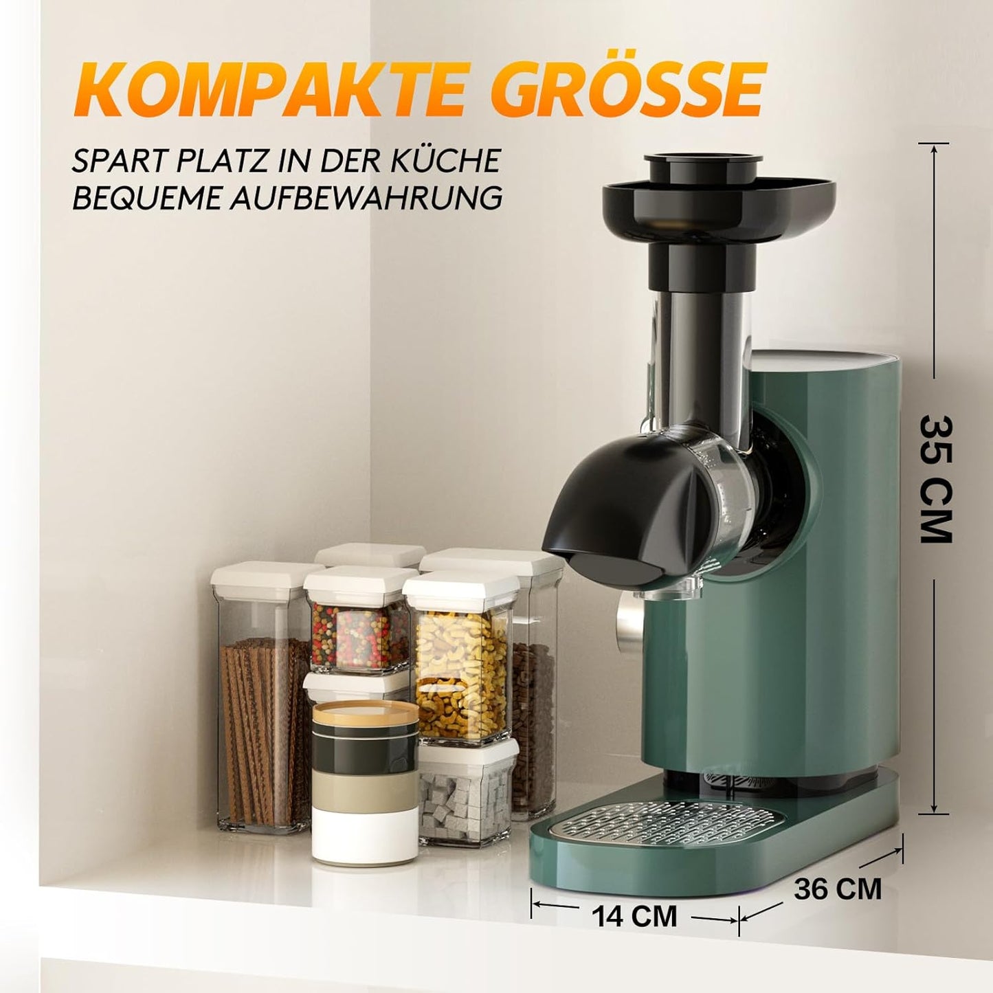ZM-1507A Slow Juicer, 45 MM Dunkelgrün