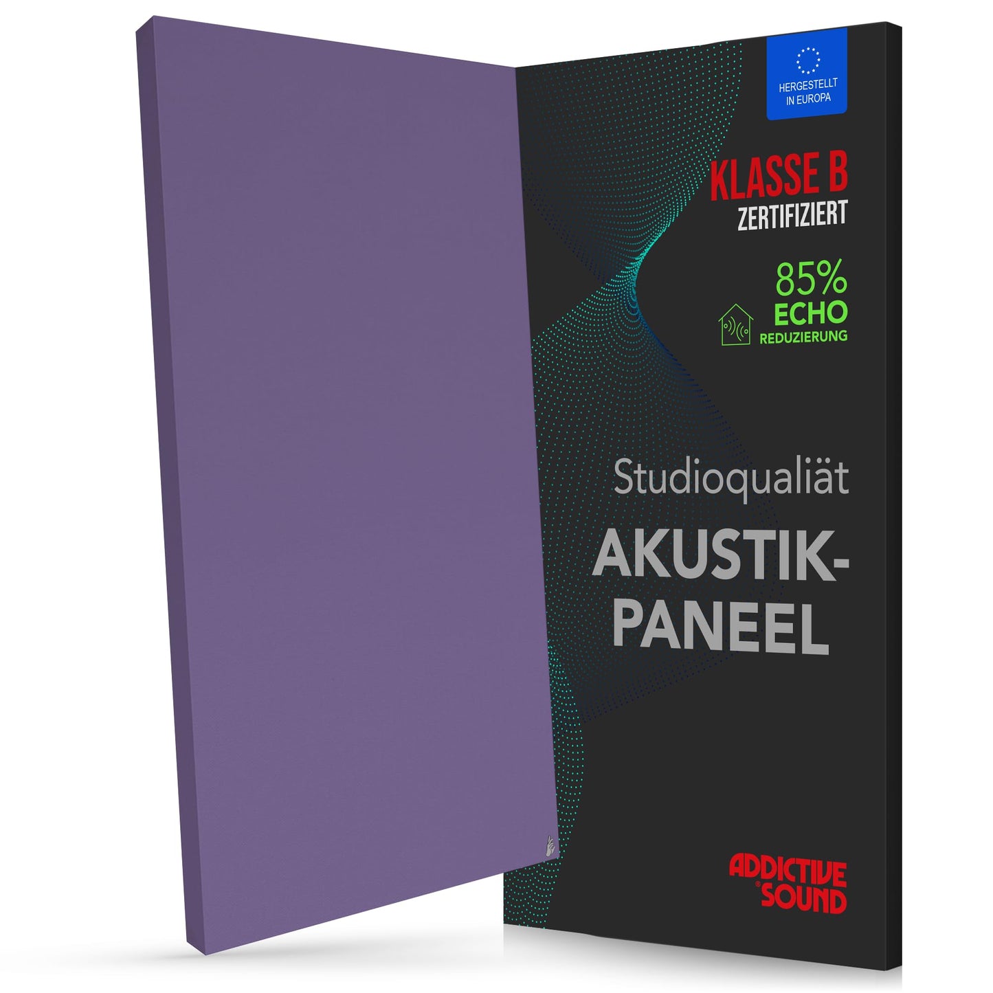 Schallabsorber Wandpaneel mit Akustikwolle, 100x50x6 cm Violett