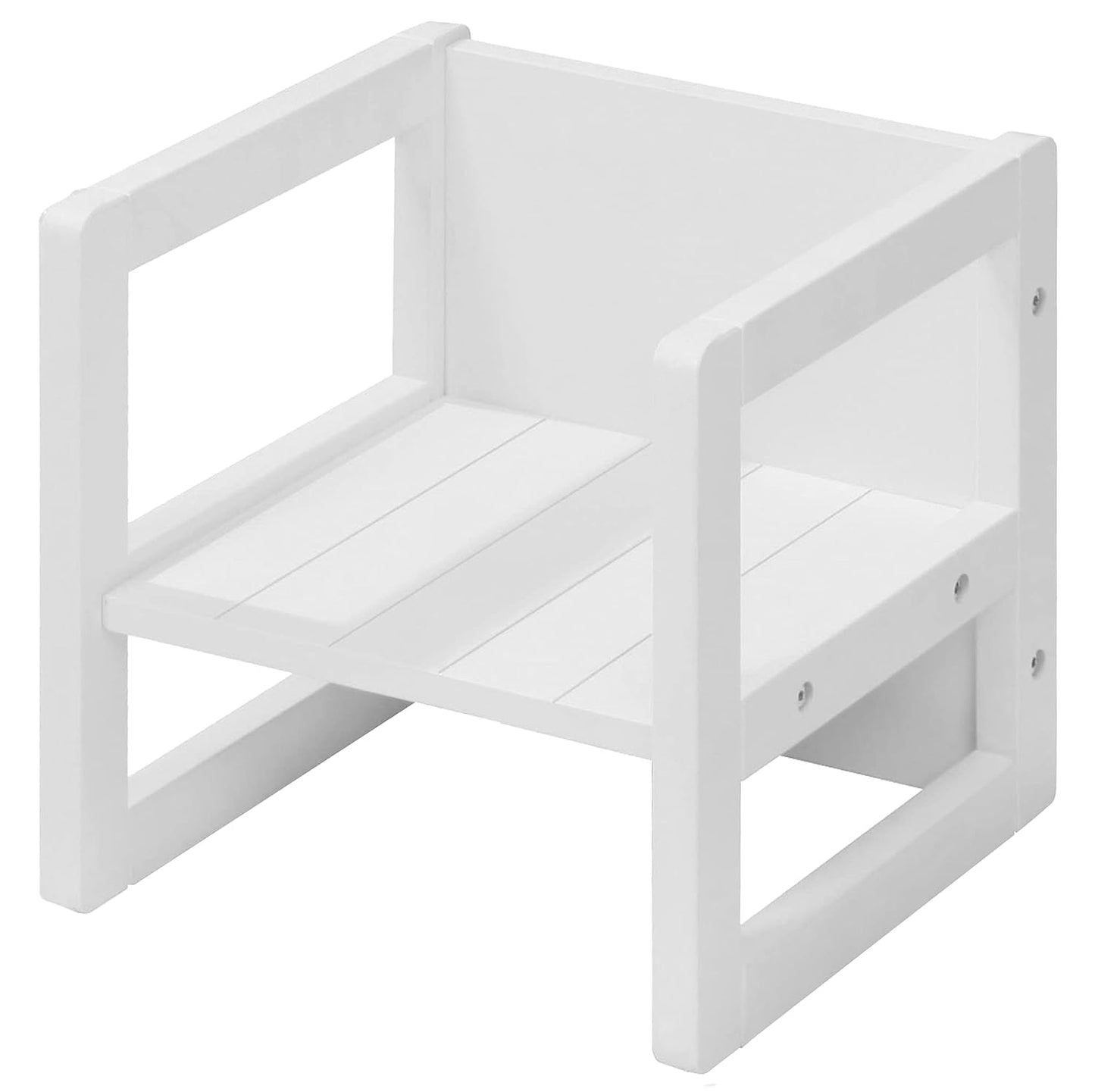 Multifunktionaler Kinder-Wendehocker mit 3 Sitzhöhen, Weiss/Opulenter Garten Sitzhocker
