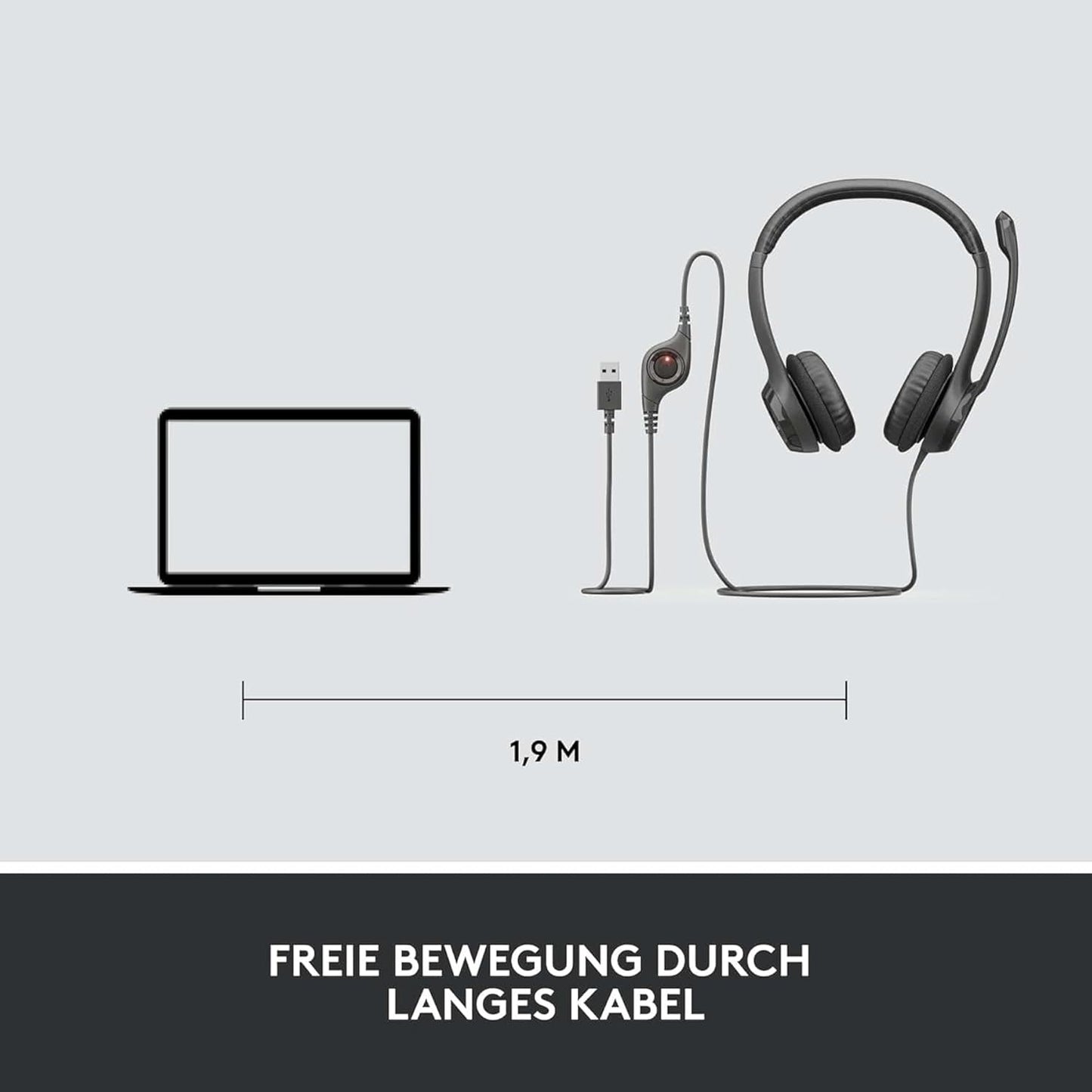 H390 Headset mit Rauschunterdrückung, H390 USB-A Schwarz