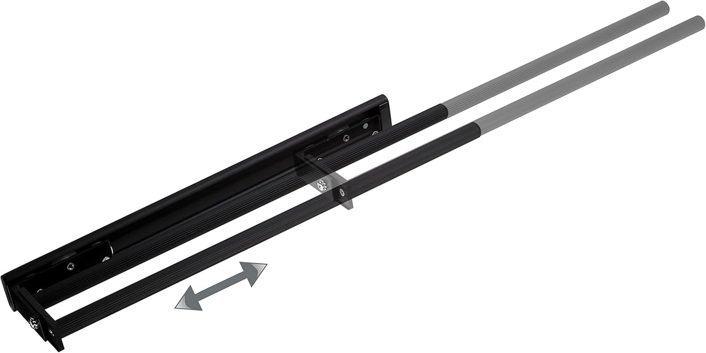 2-armiger Teleskop-Handtuchhalter Ted, ausziehbar, Schwarz Matt 2-armig 450 - 730 mm