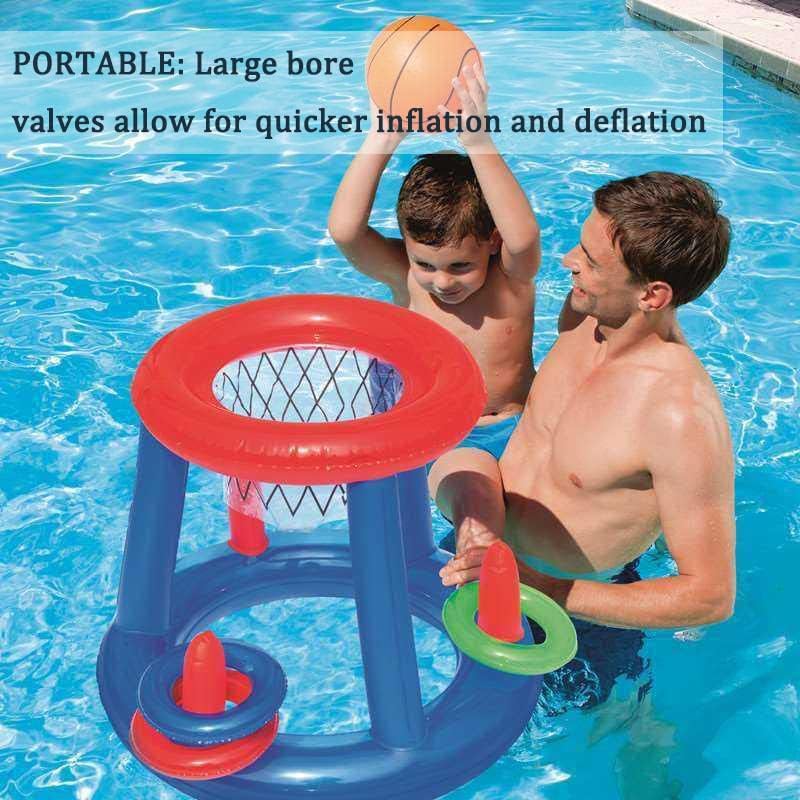Aufblasbares Pool-Basketball- und Wurfspiel-Set