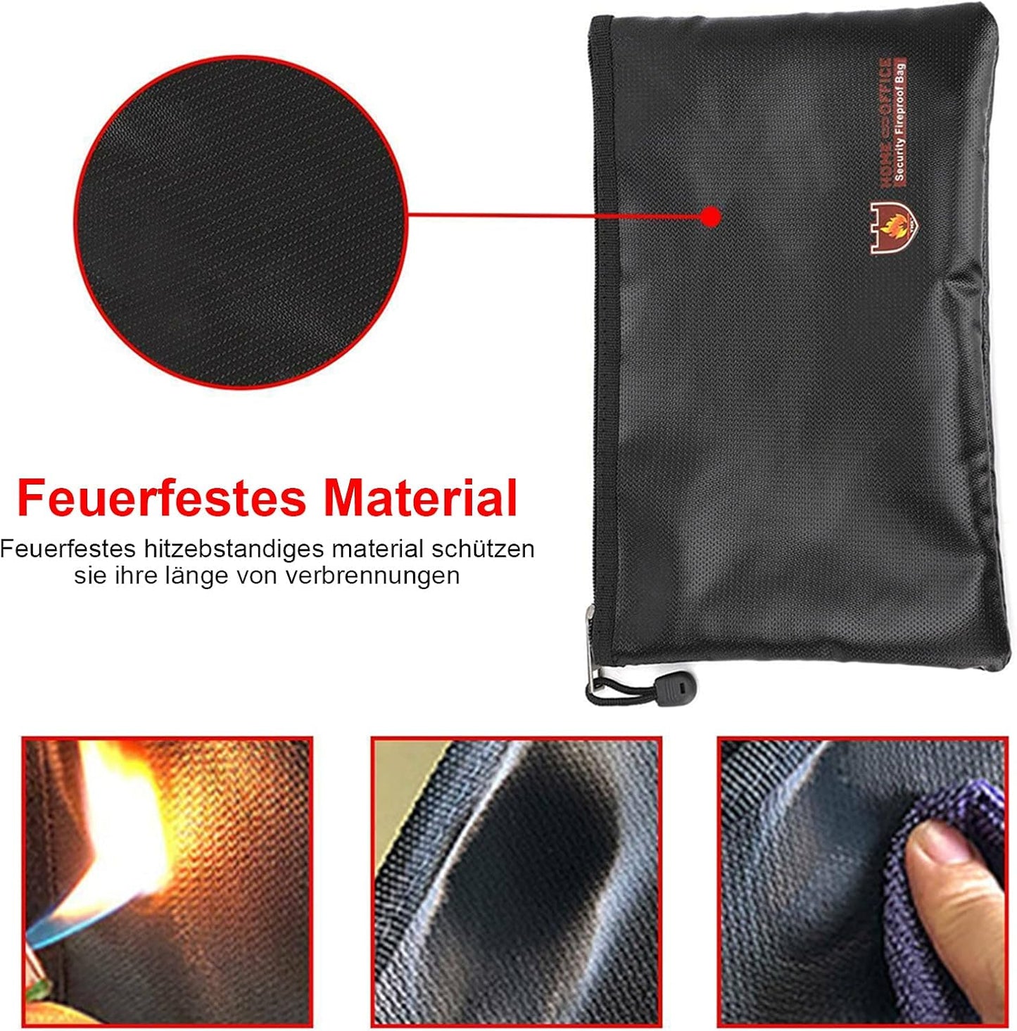 Feuerfeste Dokumententaschen-Set (2 Stück, wasserdicht), L+L
