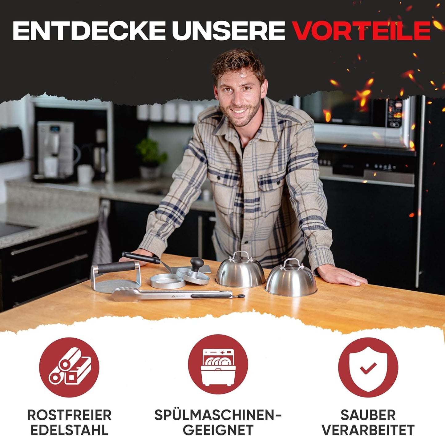 6-teiliges Smash Burger Set, Exklusive