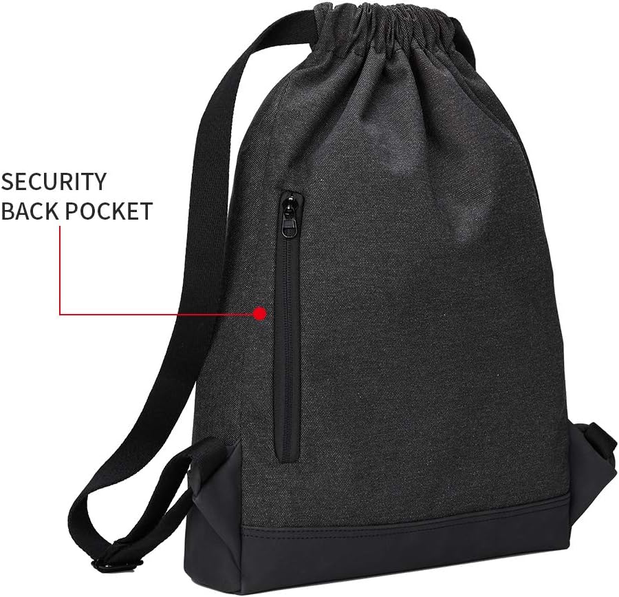 Turnbeutel Rucksack mit Kordelzug und Innentasche, Anthrazit