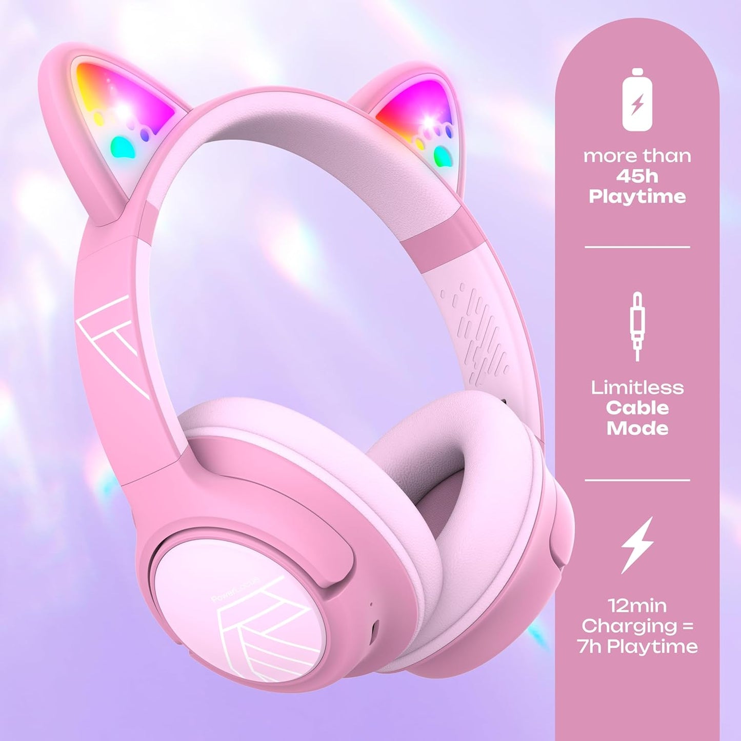 Bobo Bluetooth-Kopfhörer für Kinder, Rosa