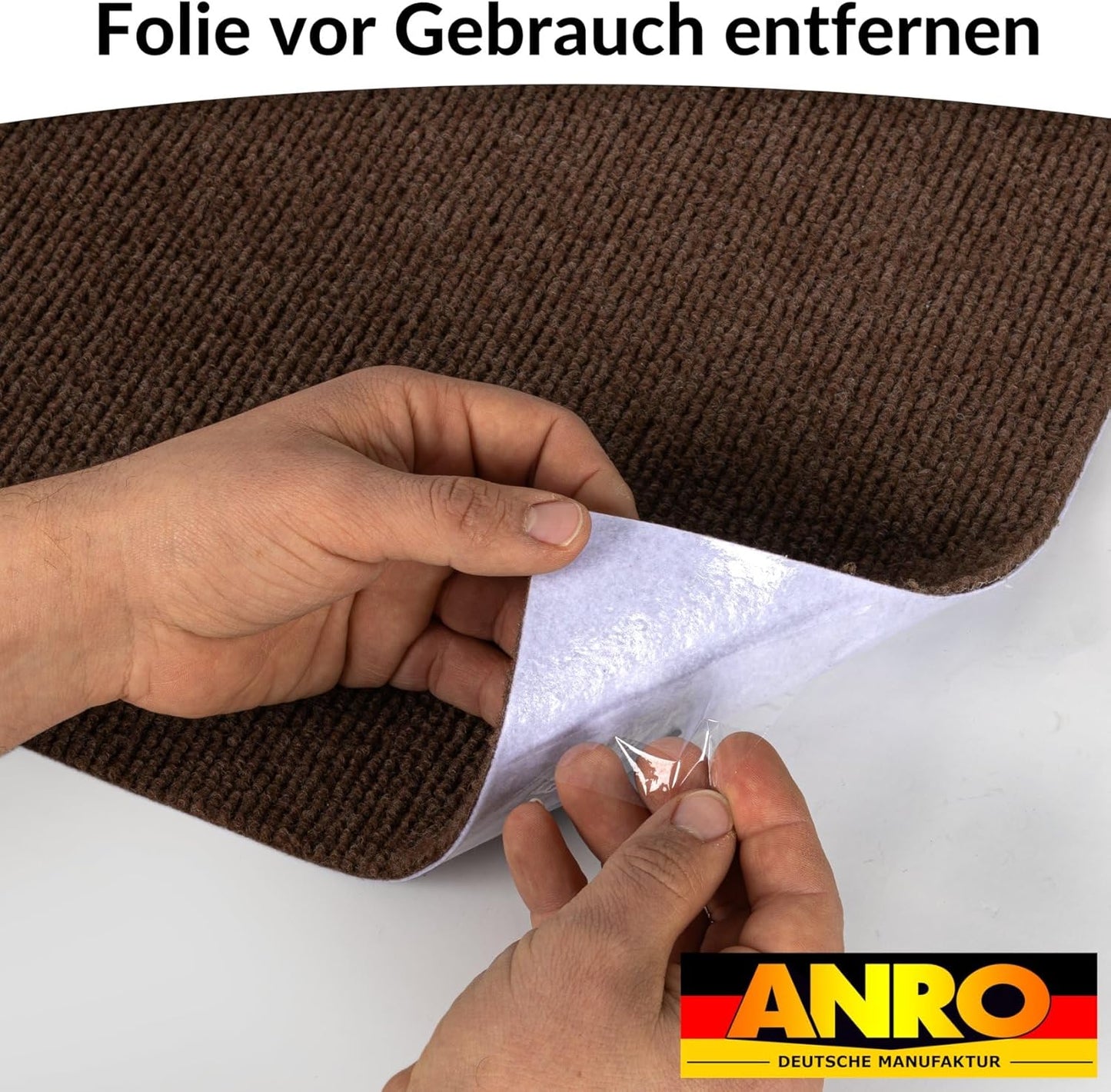 Selbsthaftende Bodenschutzmatte für Bürostuhl, 120 x 150 cm Schoko