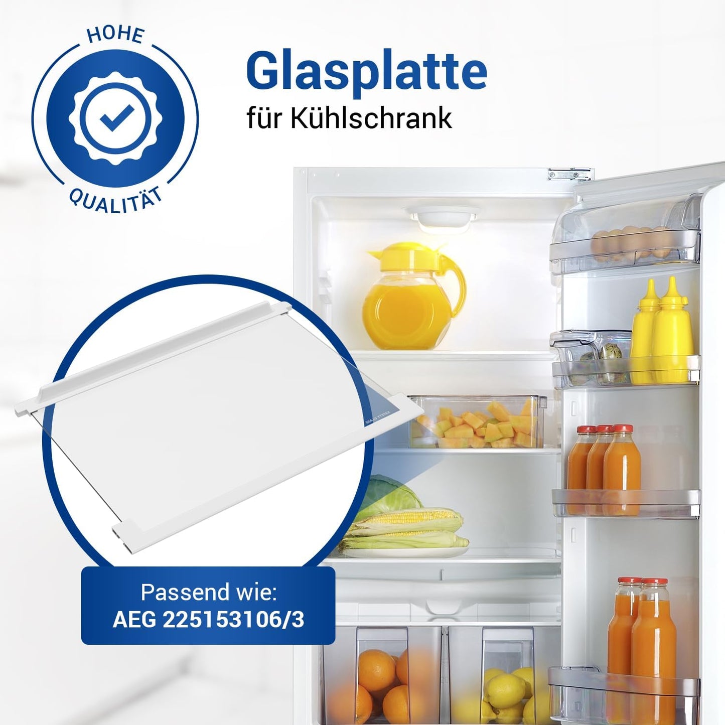 Einlegeboden für AEG Kühlschrank 225153106/3, Einlegeboden