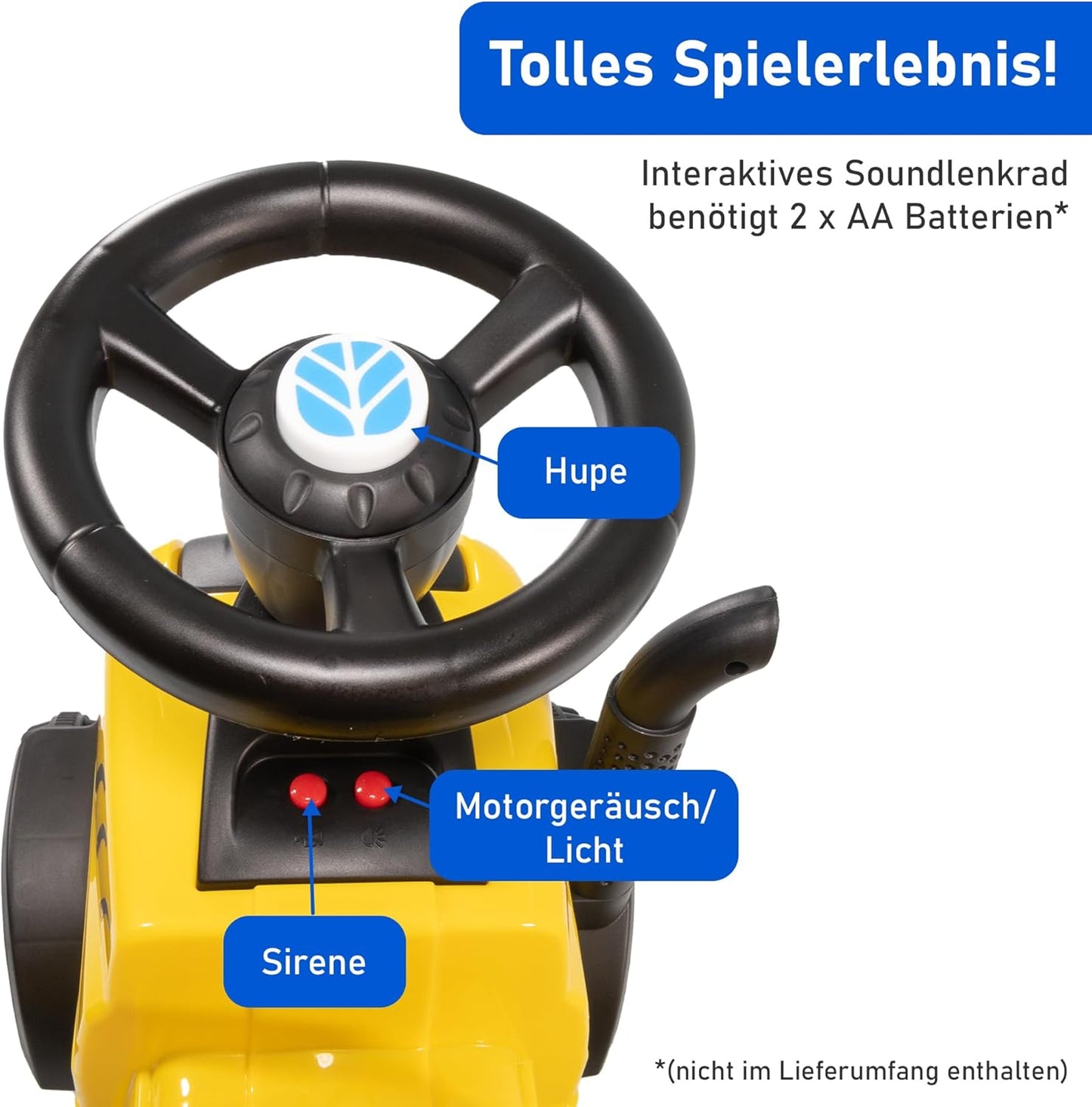 Rutschauto Traktor mit Anhänger, Gelb