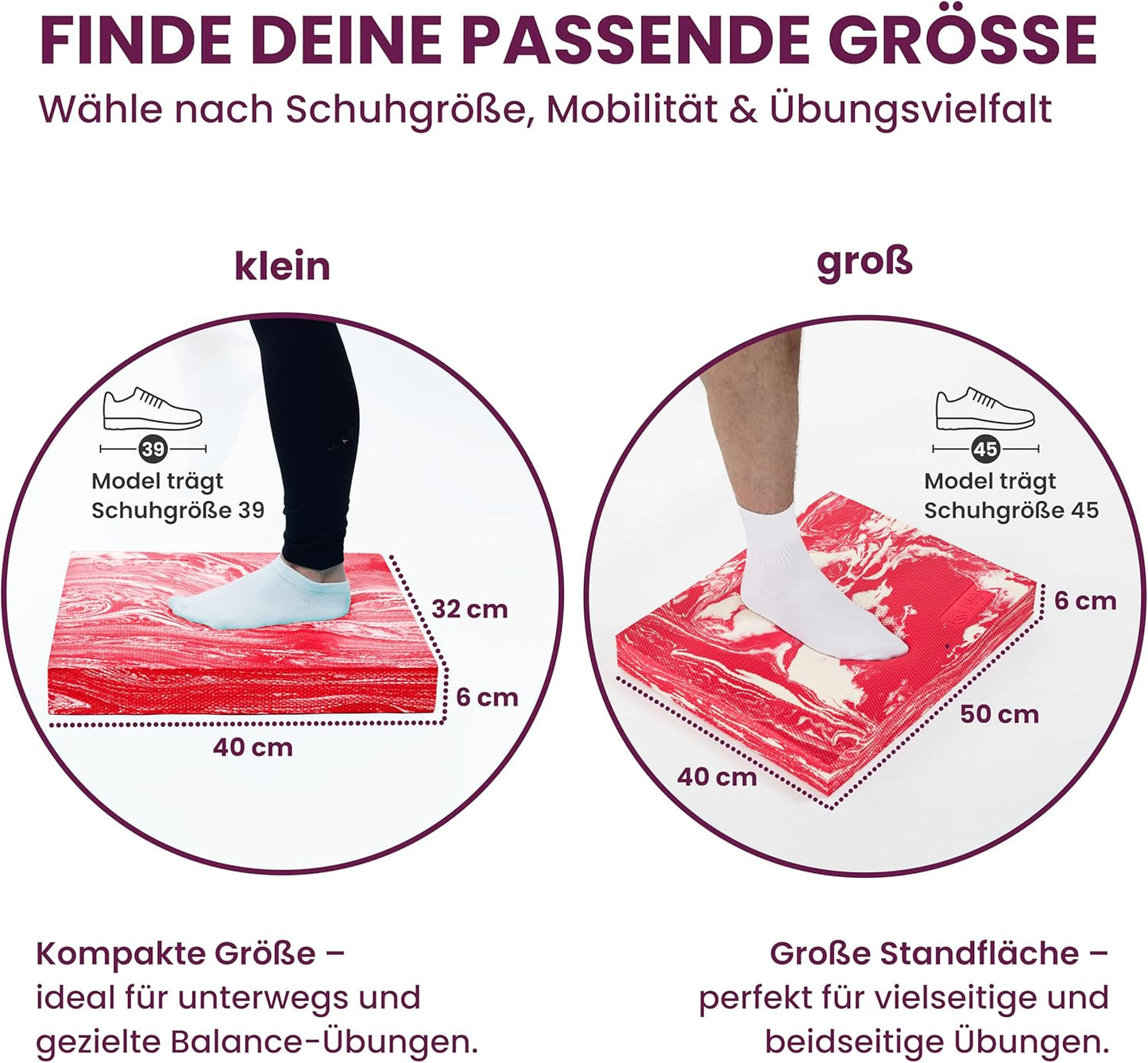 Balance Pad, 40 x 32 x 6 cm Rot