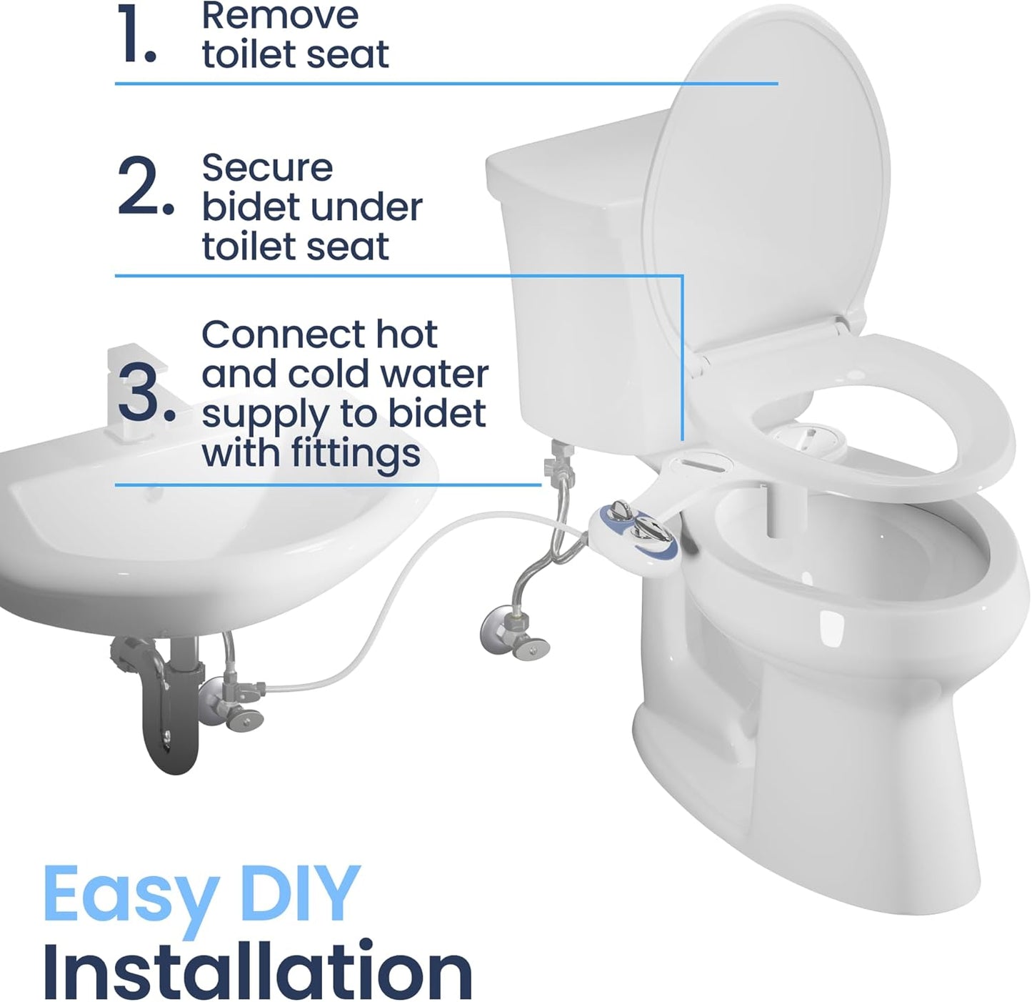 Bidet-Aufsatz Neo 320 mit Warm- und Kaltwasserfunktion, Rose Gold