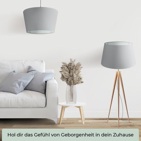 Lampenschirm, 35 cm, Grau XXL = ØU: 35cm | ØO: 27cm | H: 20cm