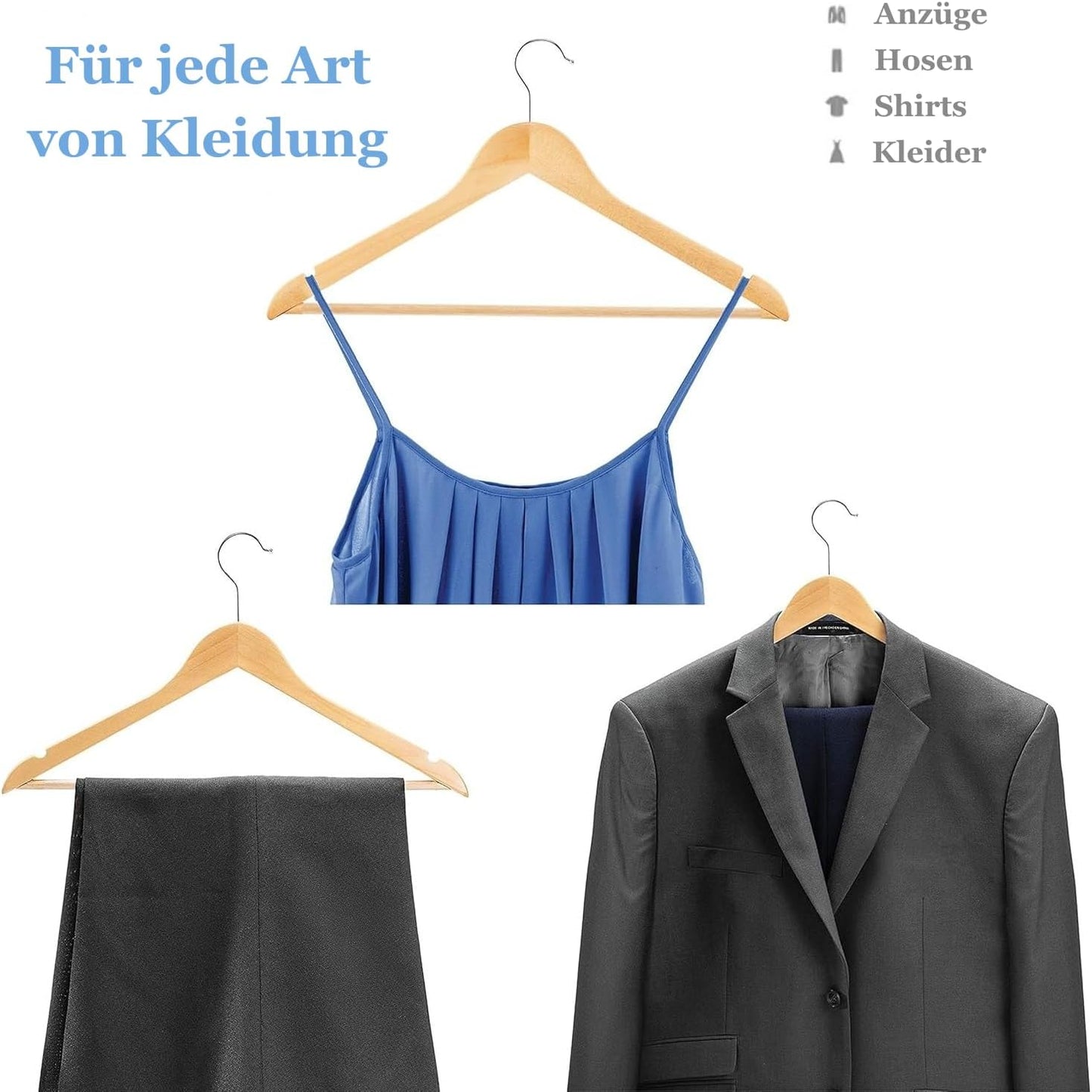 20er-Set Kleiderbügel mit Hosensteg