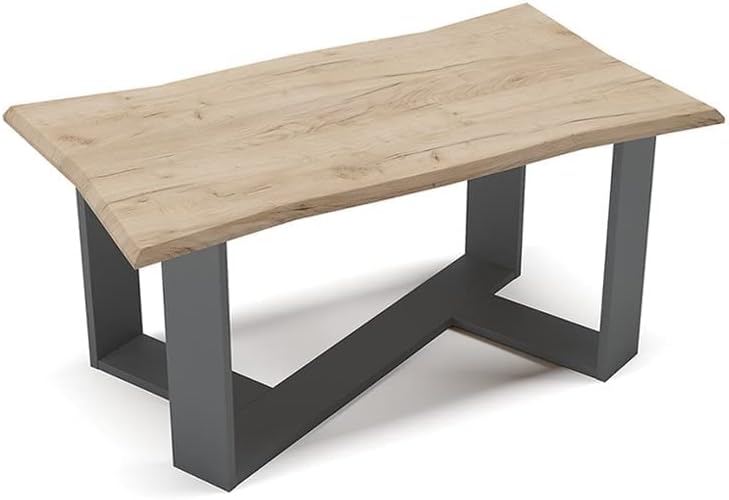 Couchtisch Arne, Goldkraft Eiche/Anthrazit, 90 x 50 cm